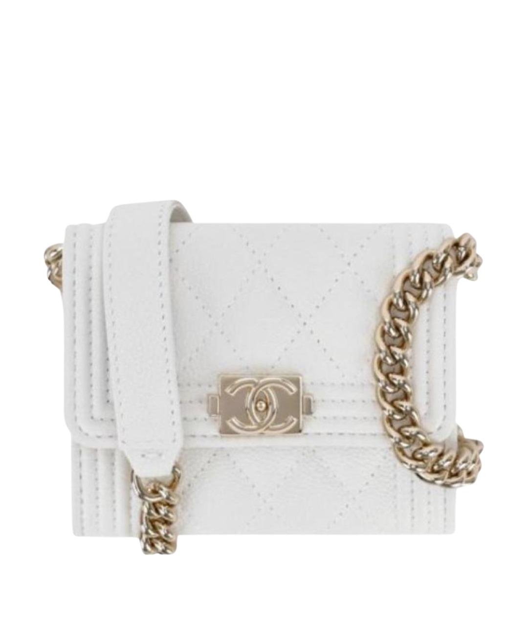 CHANEL Белый кожаный кошелек, фото 1