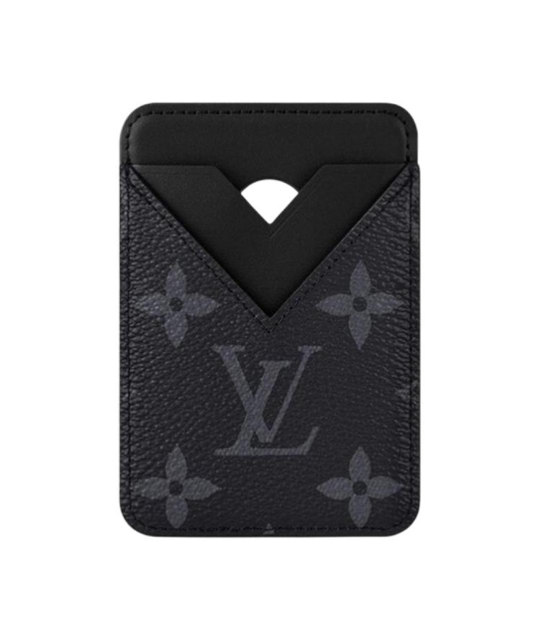 LOUIS VUITTON Черный кожаный кардхолдер, фото 1