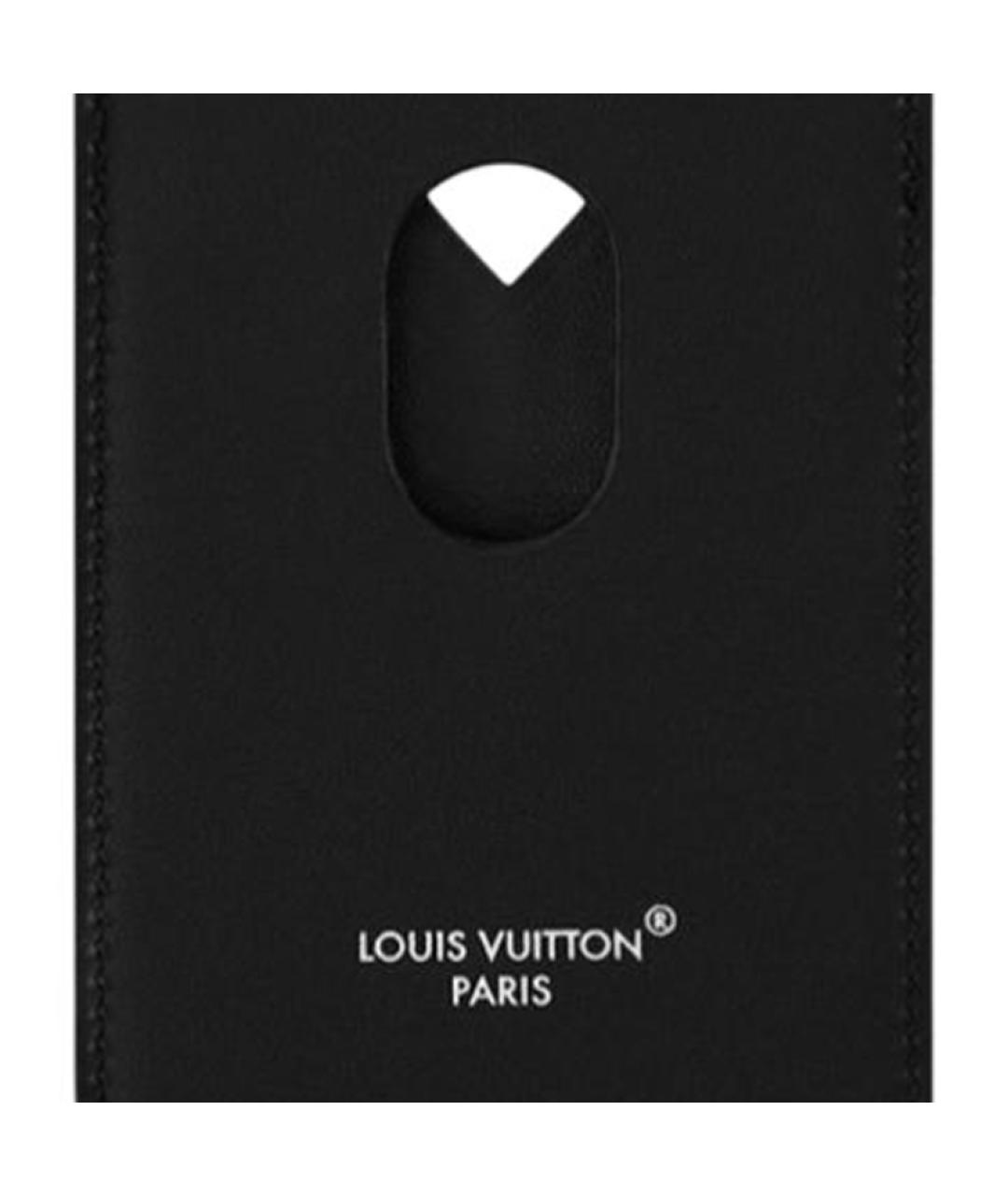 LOUIS VUITTON Черный кожаный кардхолдер, фото 5