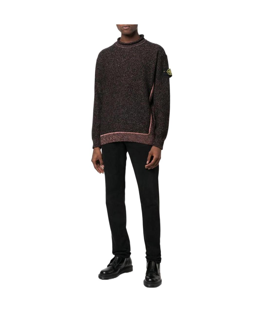 STONE ISLAND Коричневый шерстяной джемпер / свитер, фото 3