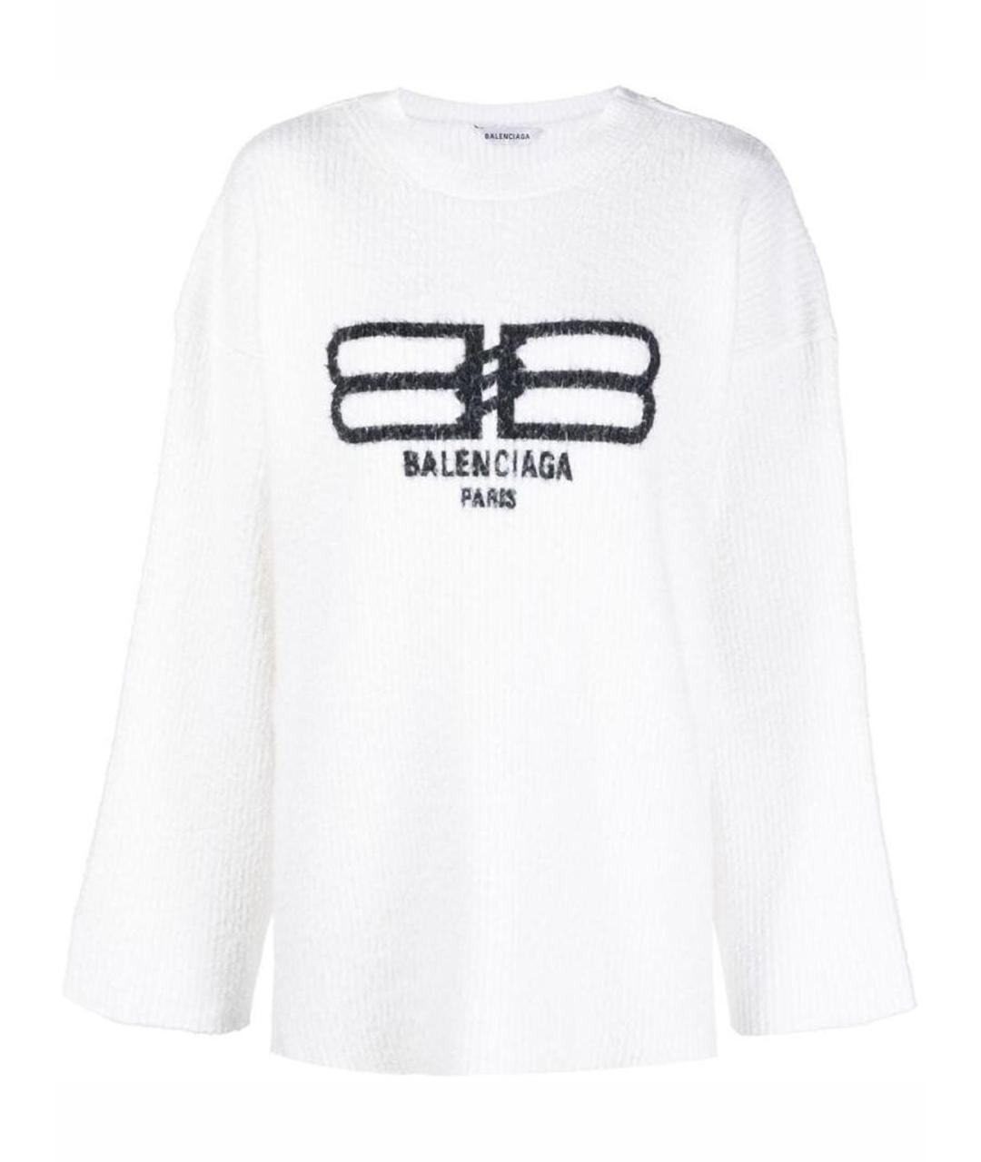 BALENCIAGA Белый хлопковый джемпер / свитер, фото 1