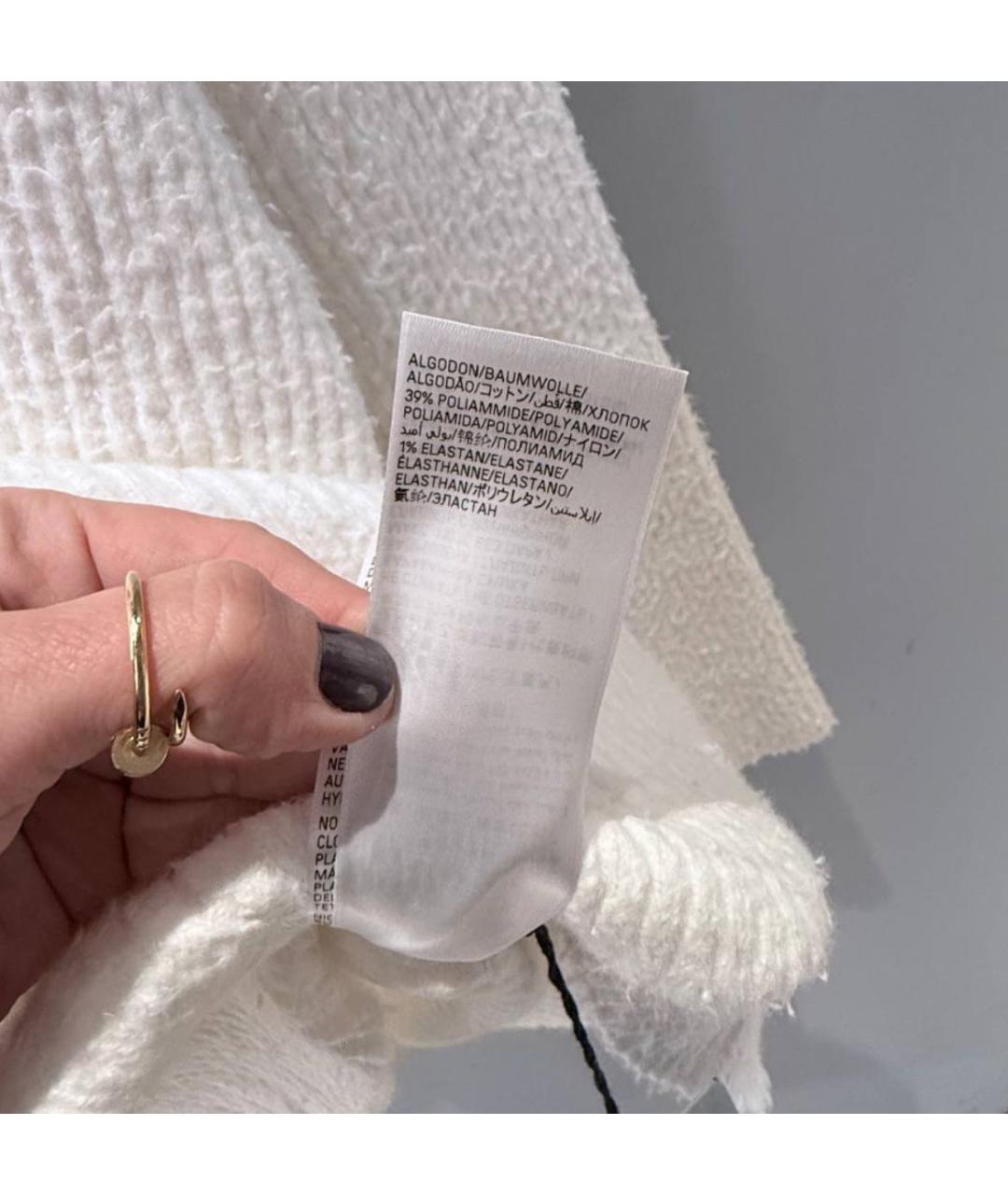 BALENCIAGA Белый хлопковый джемпер / свитер, фото 4