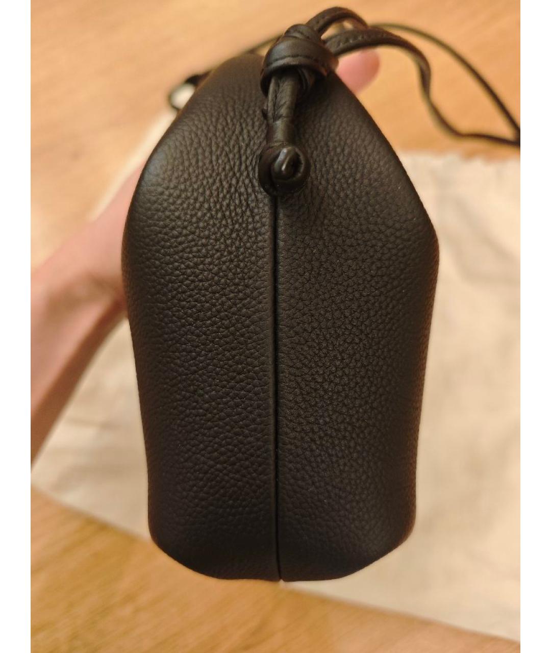 POLENE Черная кожаная сумка через плечо, фото 3