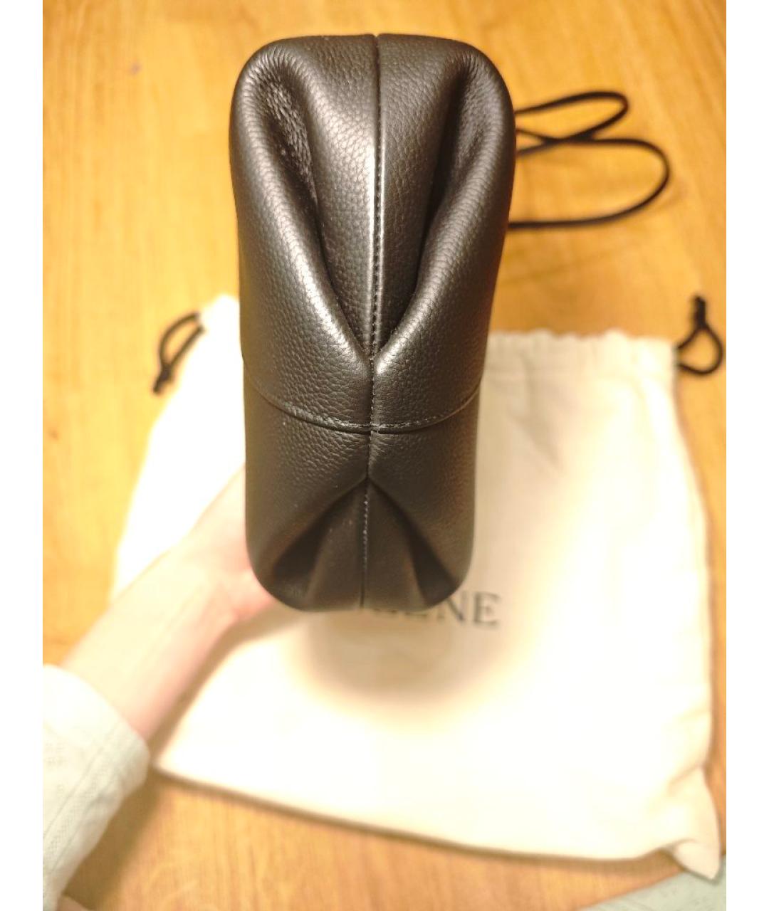 POLENE Черная кожаная сумка через плечо, фото 7