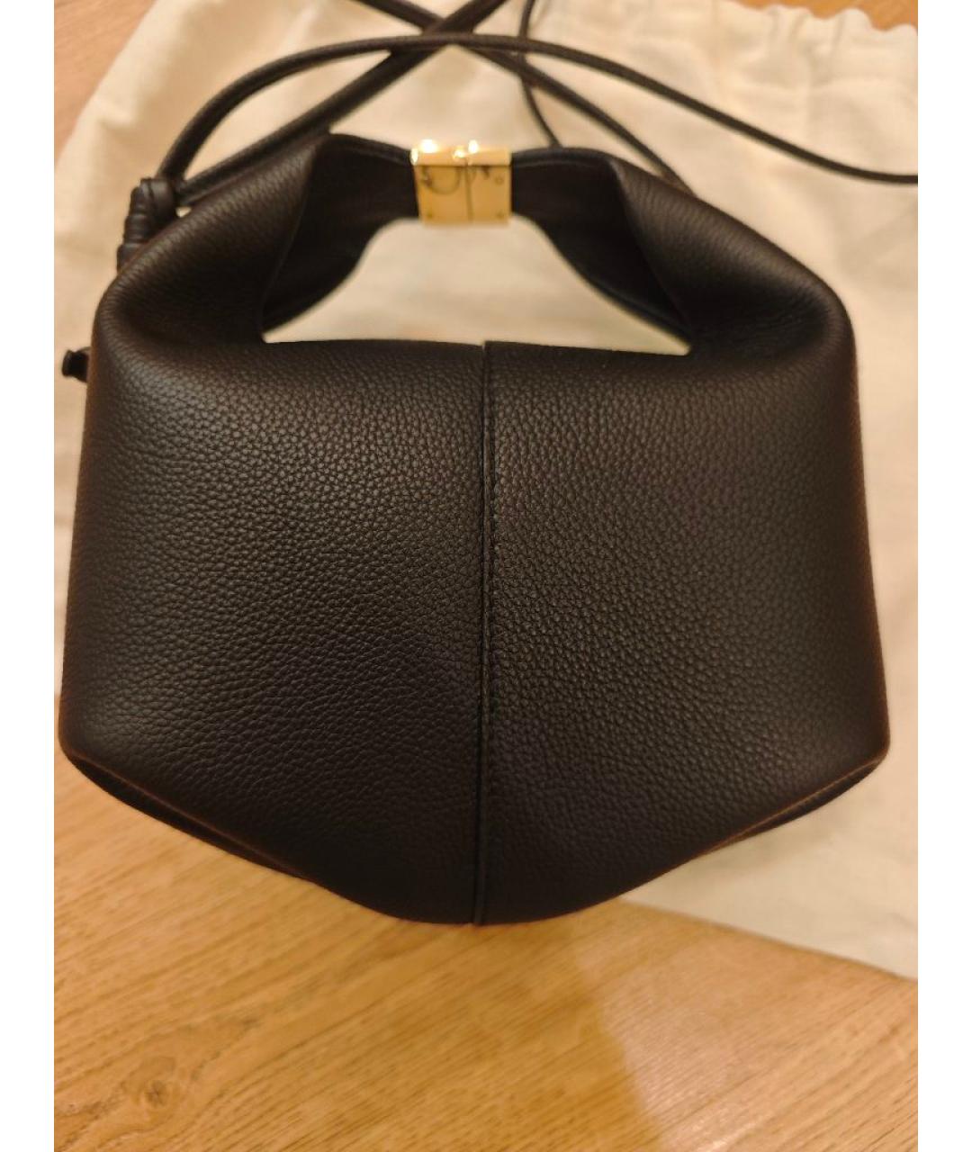 POLENE Черная кожаная сумка через плечо, фото 4