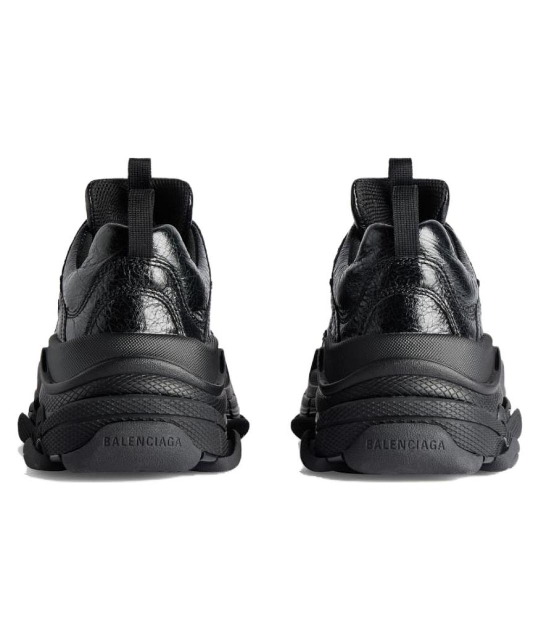 BALENCIAGA Черные кожаные низкие кроссовки / кеды, фото 5