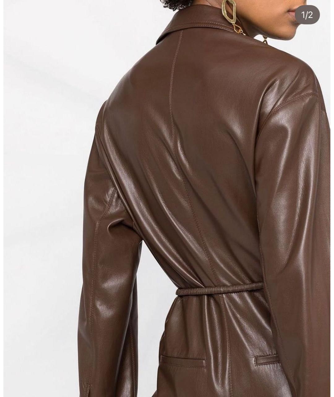 NANUSHKA Коричневый кожаный комбинезон, фото 3