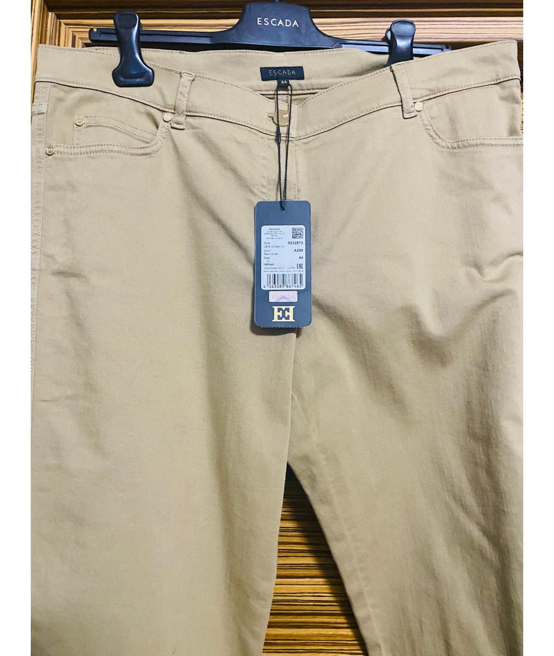 ESCADA Бежевый хлопко-эластановый костюм с брюками, фото 4