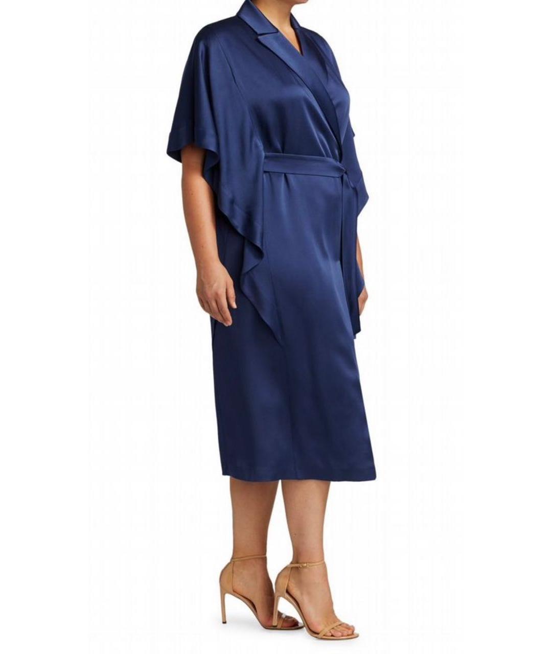 MARINA RINALDI Темно-синее ацетатное повседневное платье, фото 5