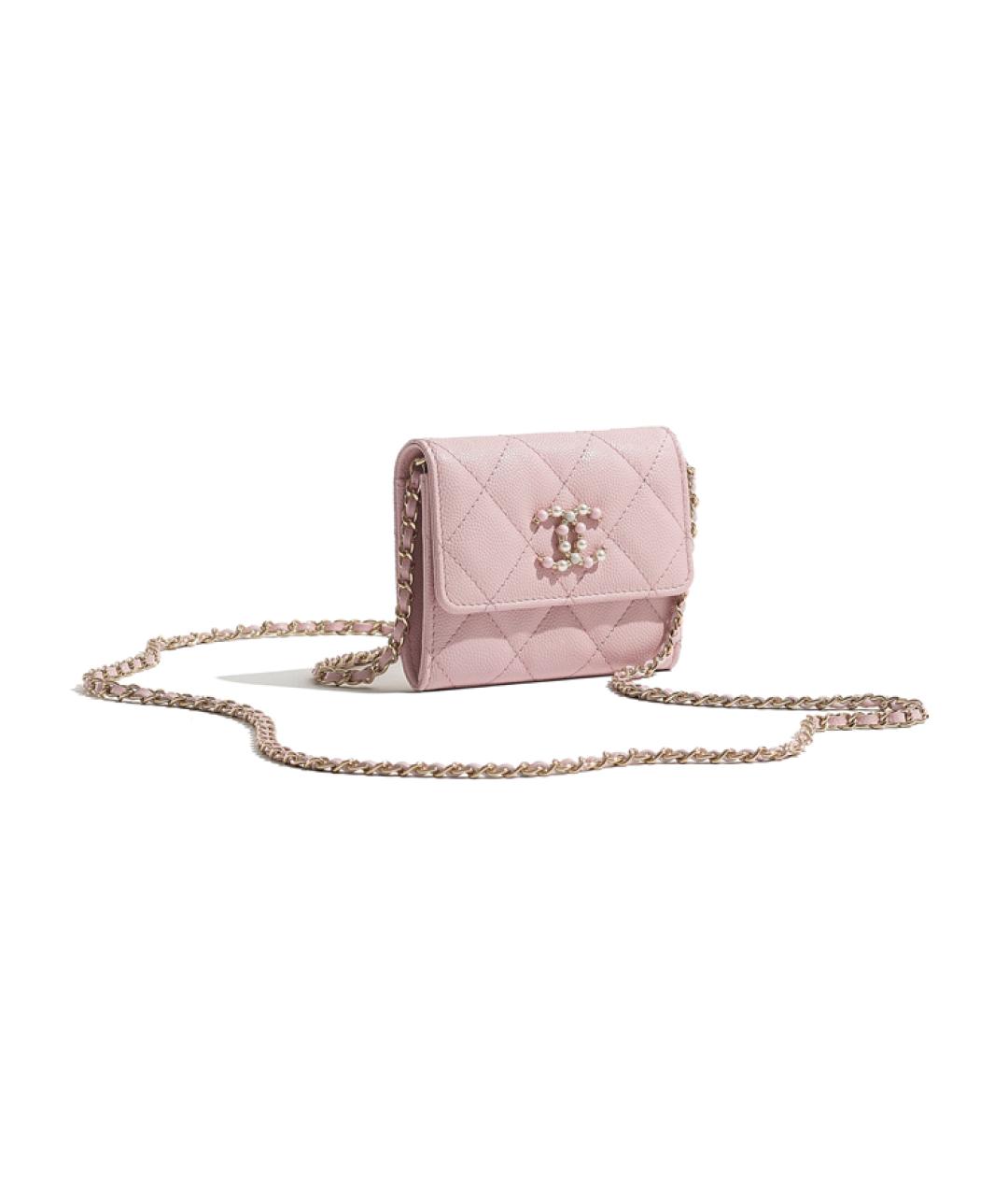CHANEL Розовый кожаный кошелек, фото 2