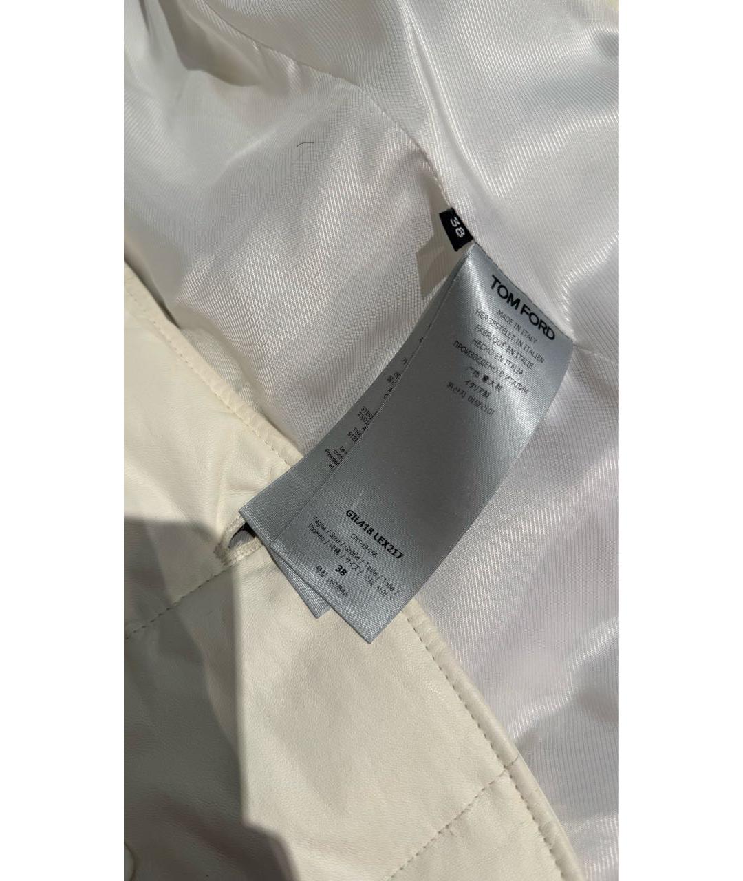 TOM FORD Белый кожаный пуховик, фото 7