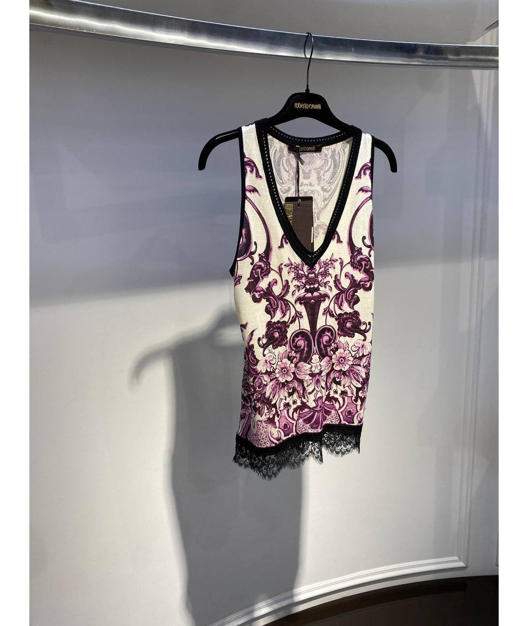 ROBERTO CAVALLI Мульти шелковая майка, фото 2