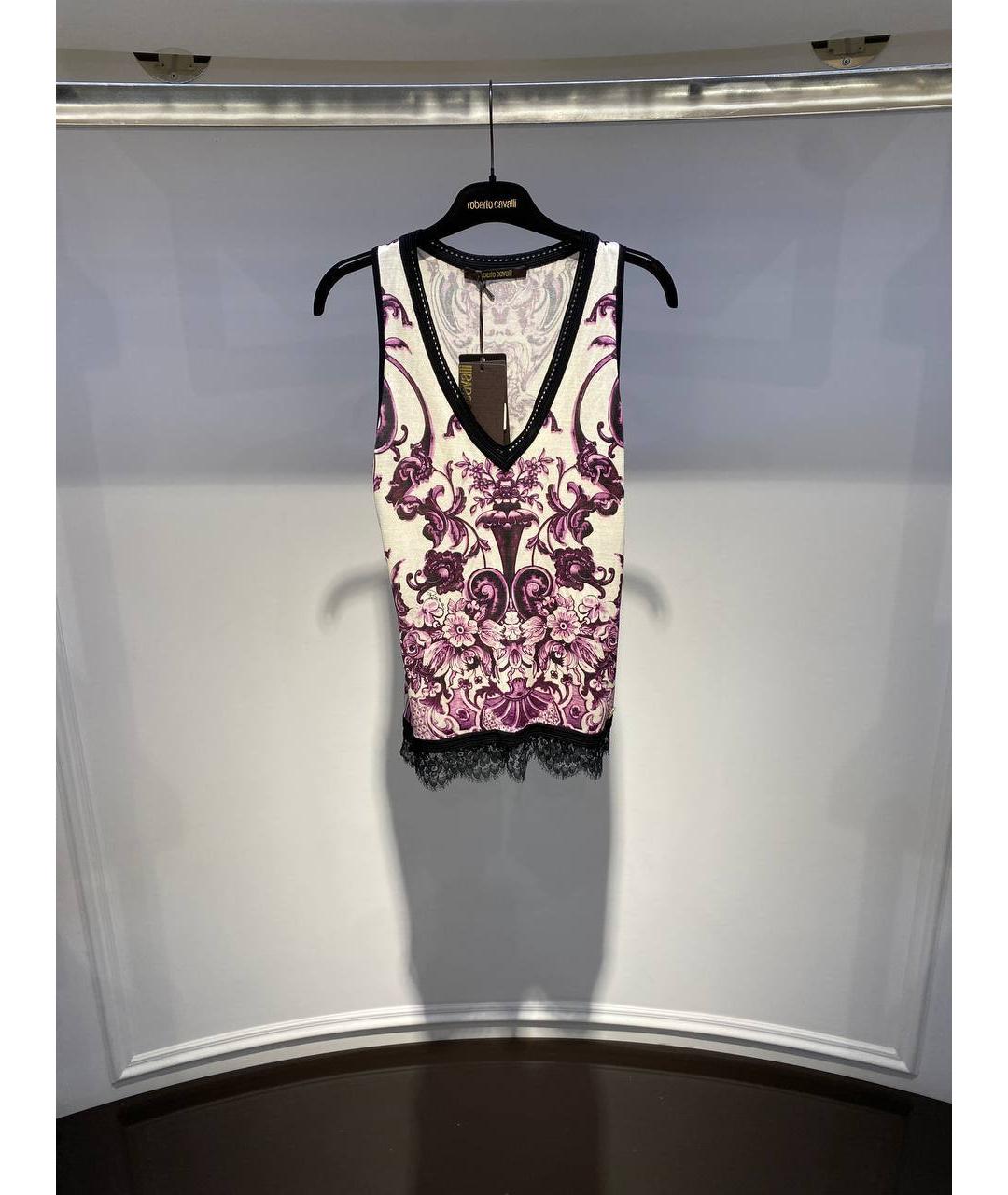 ROBERTO CAVALLI Мульти шелковая майка, фото 4