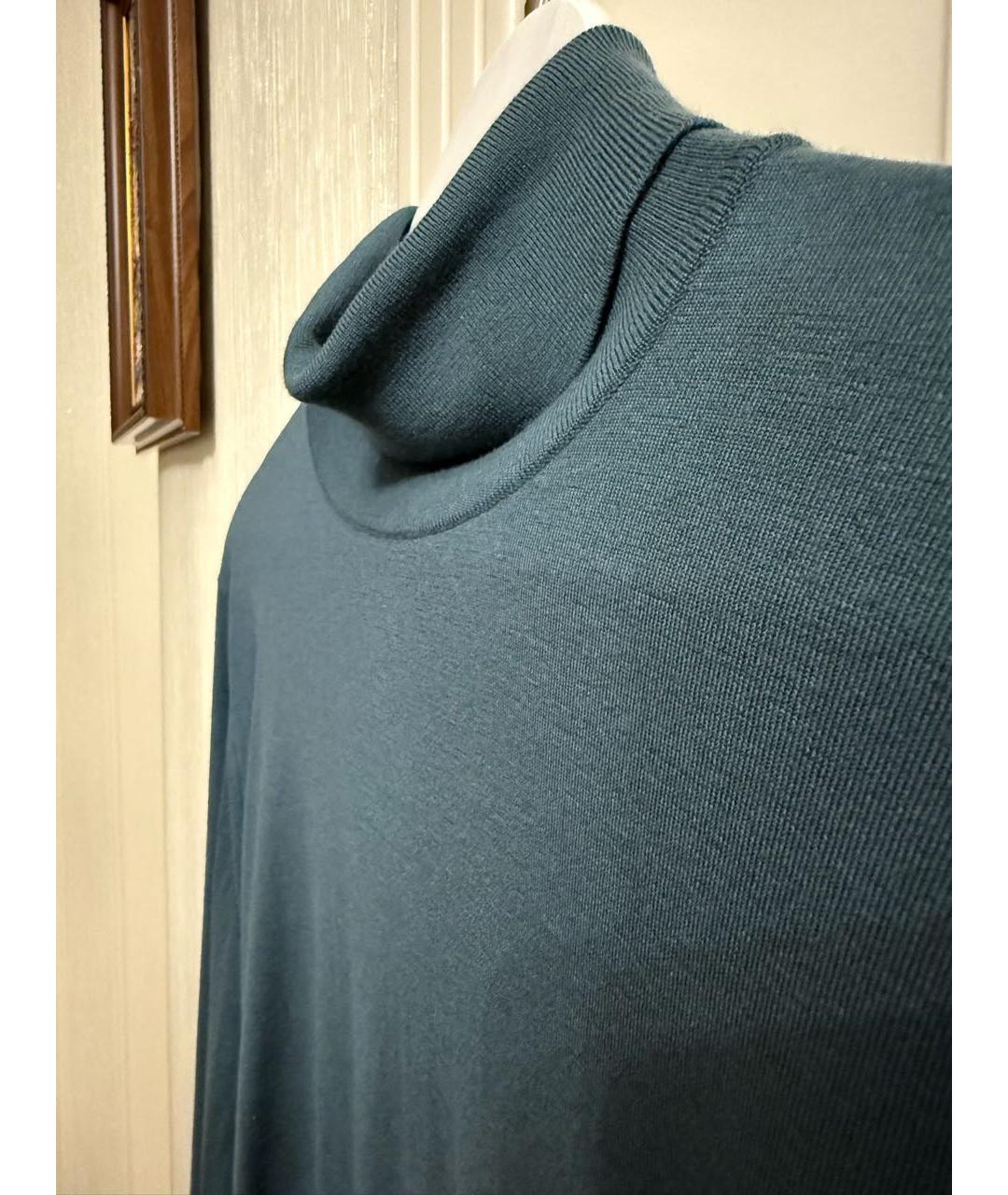 LORO PIANA Зеленая шерстяная водолазка, фото 4