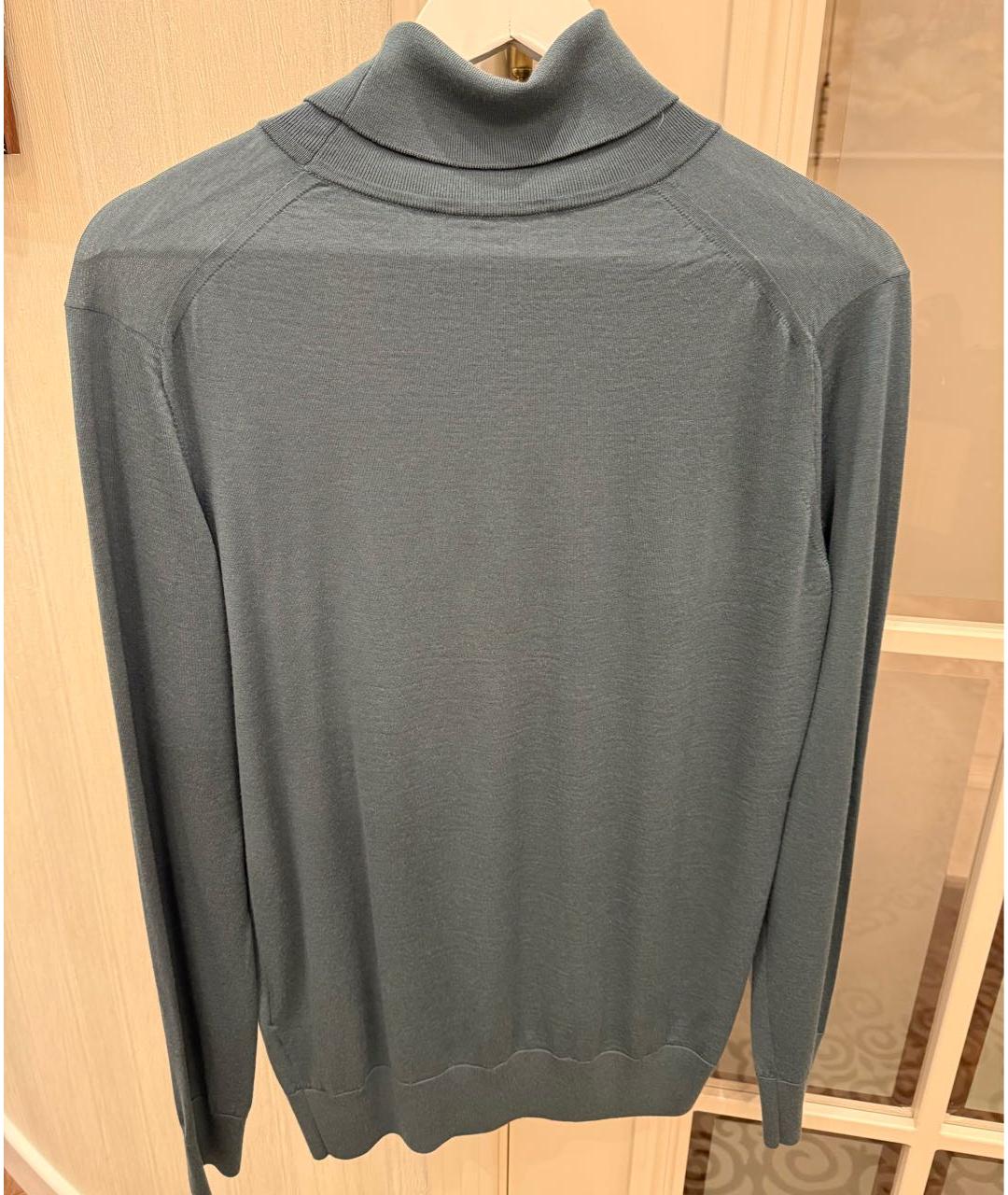 LORO PIANA Зеленая шерстяная водолазка, фото 2