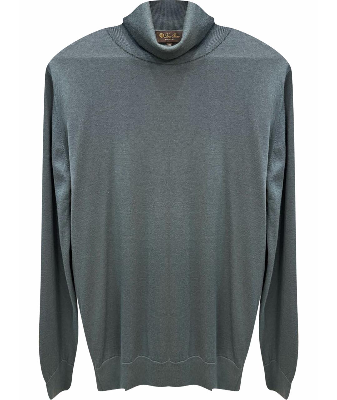 LORO PIANA Зеленая шерстяная водолазка, фото 1