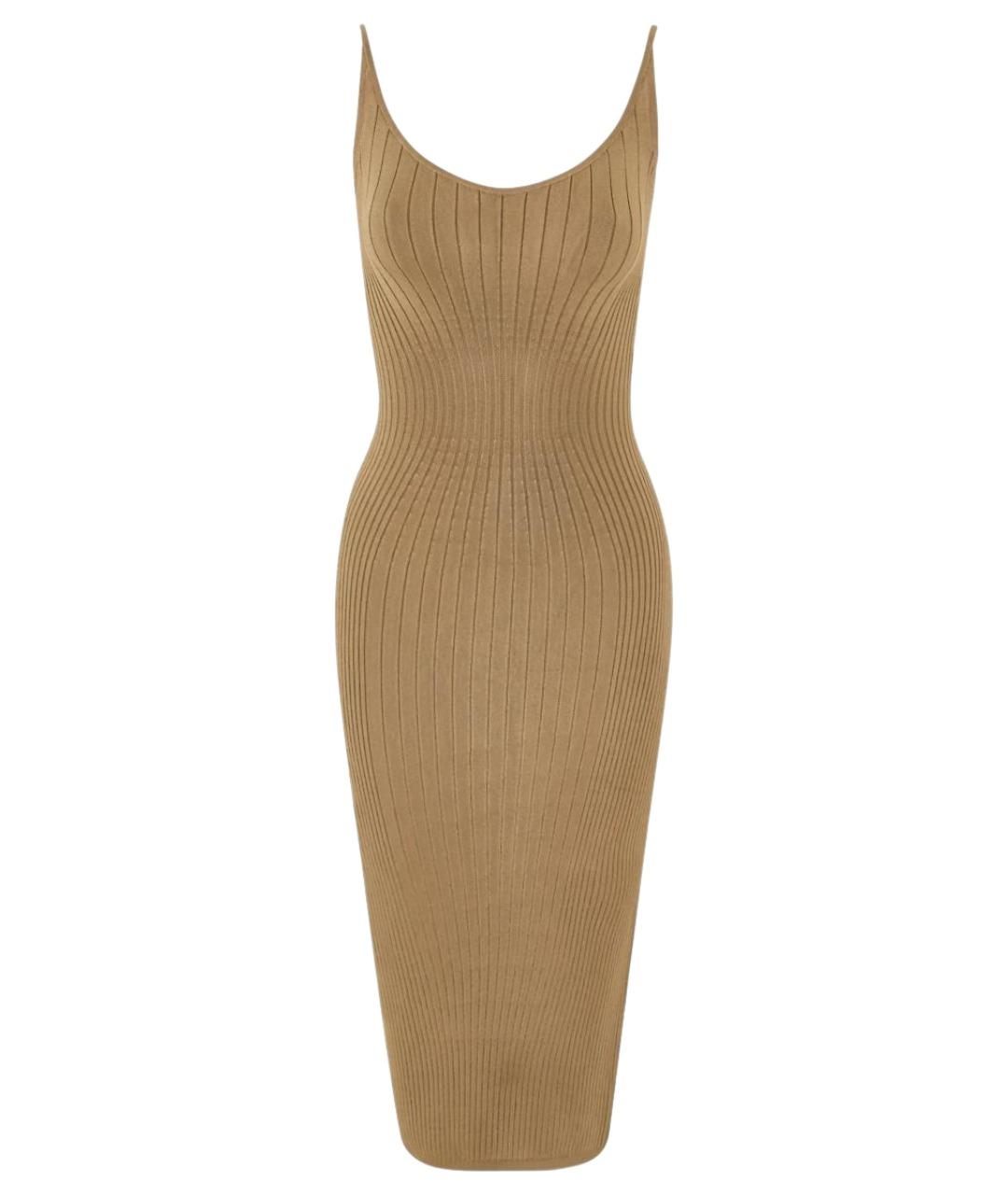 MUGLER Бежевое коктейльное платье, фото 1