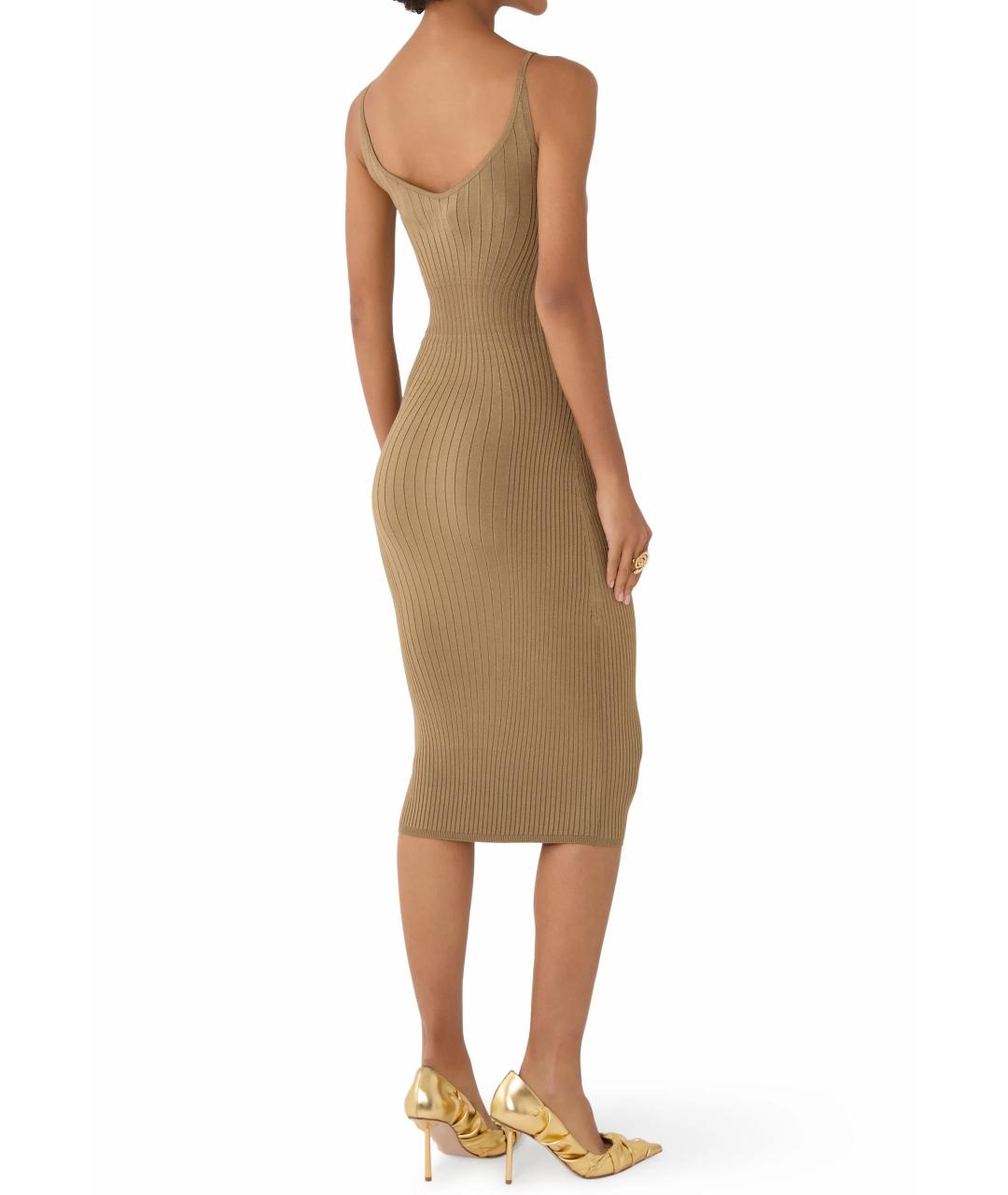 MUGLER Бежевое коктейльное платье, фото 7