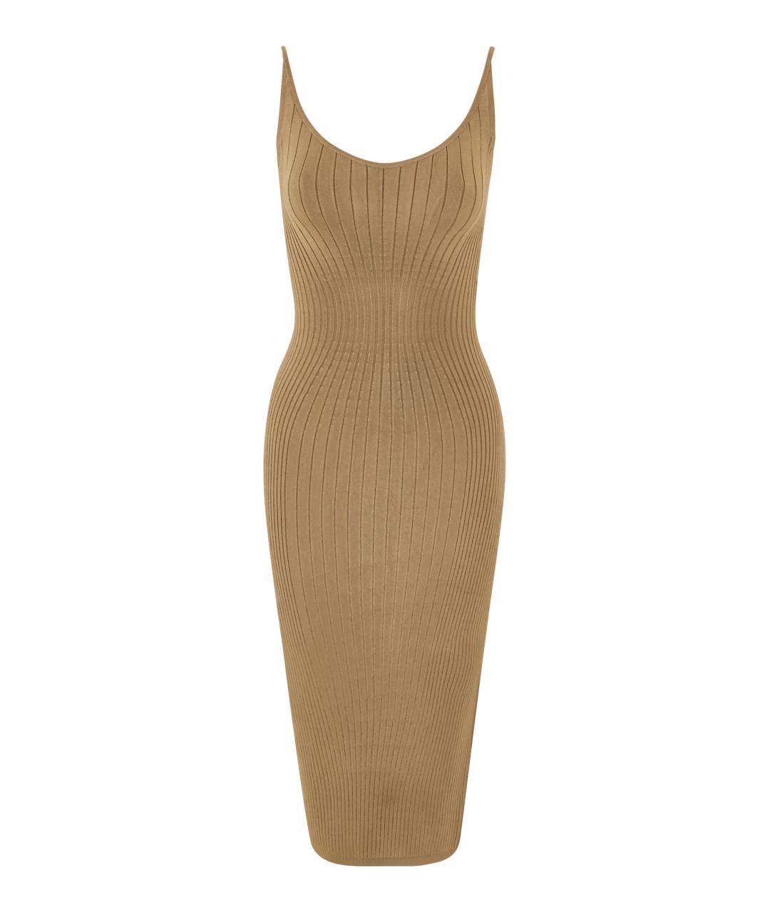 MUGLER Бежевое коктейльное платье, фото 8