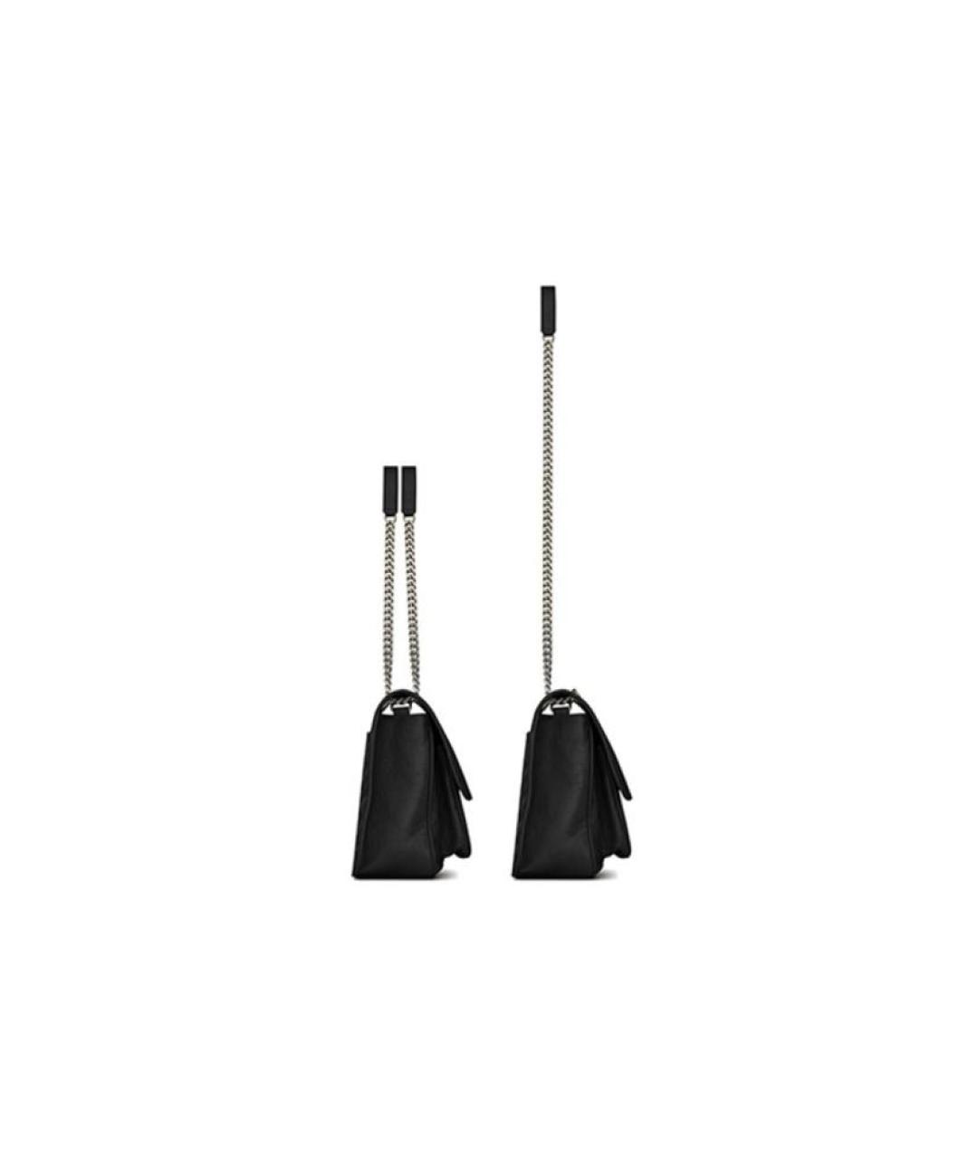 SAINT LAURENT Черная кожаная сумка через плечо, фото 4