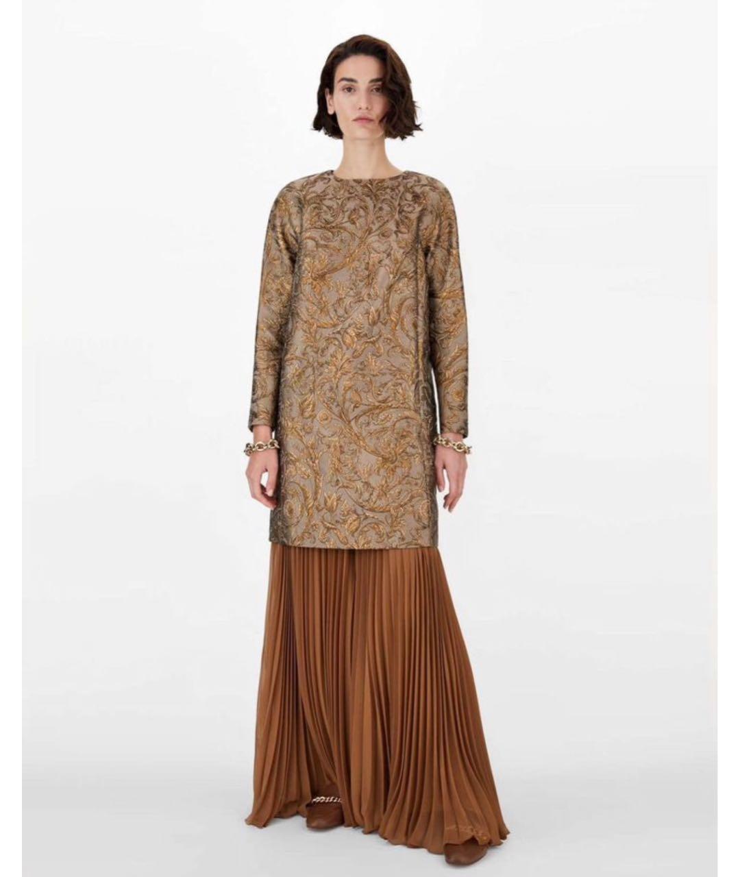 MAX MARA Коричневое полиэстеровое коктейльное платье, фото 5