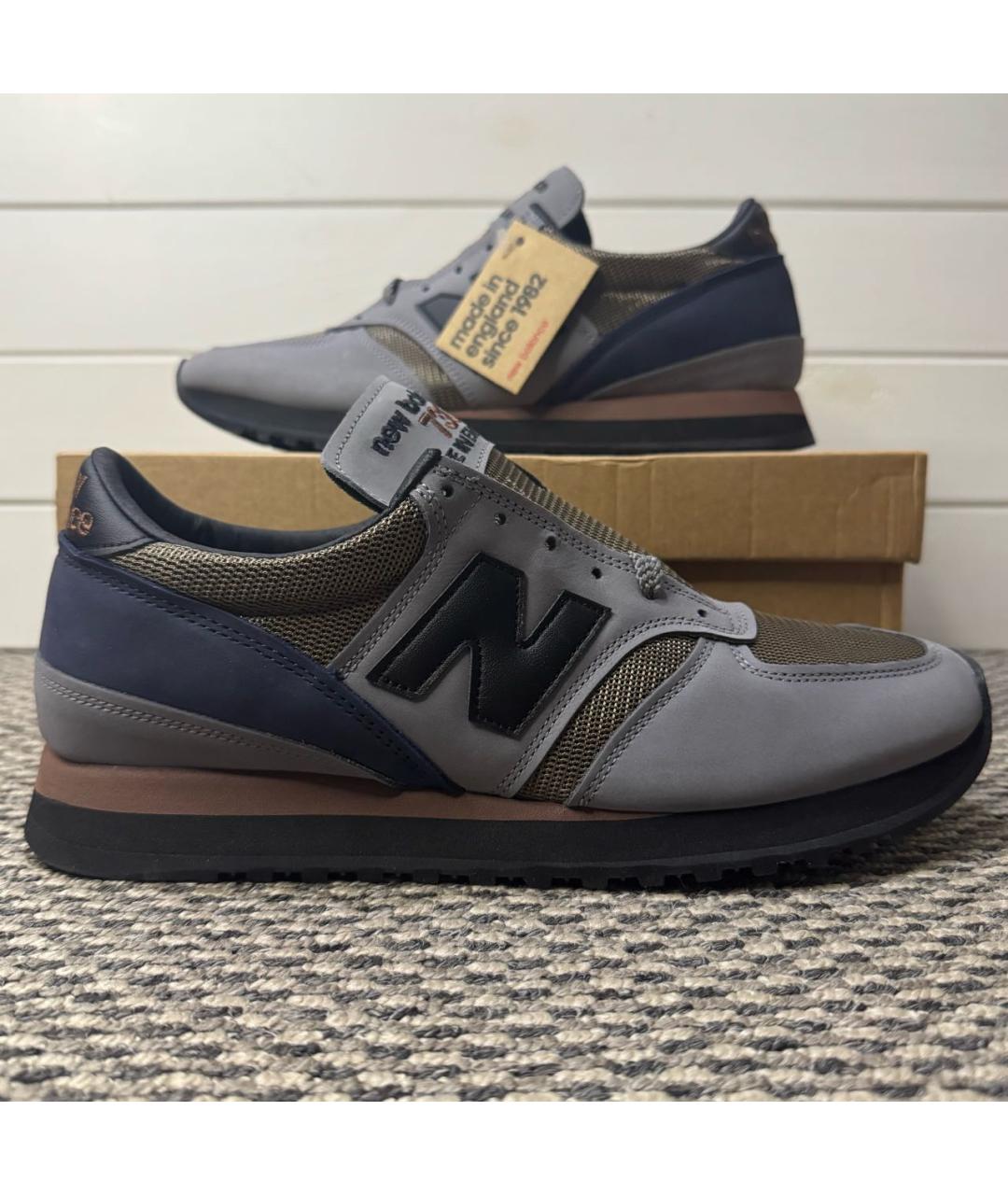 NEW BALANCE Серые нубуковые низкие кроссовки / кеды, фото 9