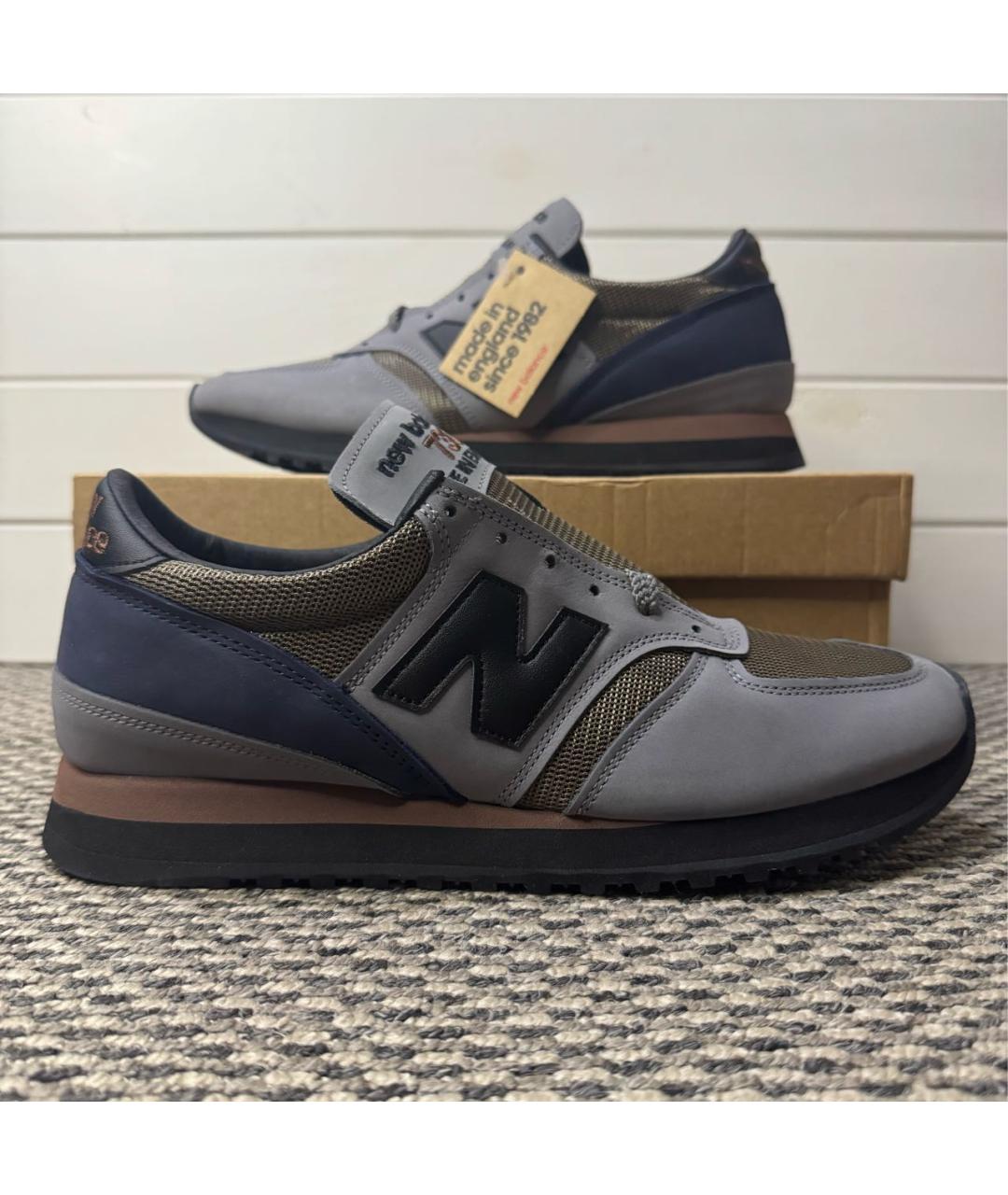 NEW BALANCE Серые нубуковые низкие кроссовки / кеды, фото 5