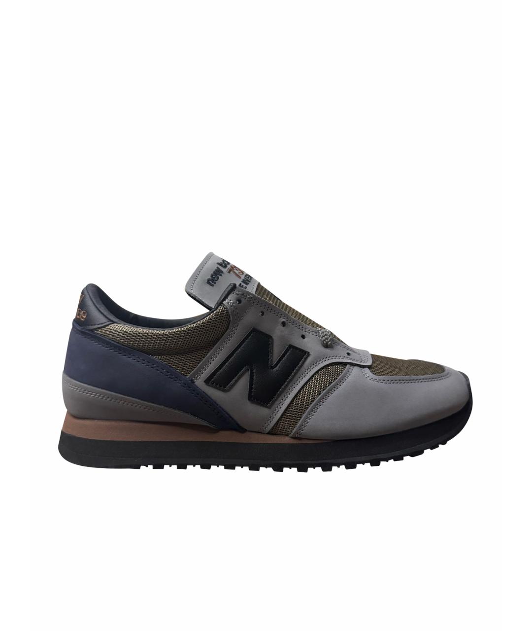 NEW BALANCE Серые нубуковые низкие кроссовки / кеды, фото 1