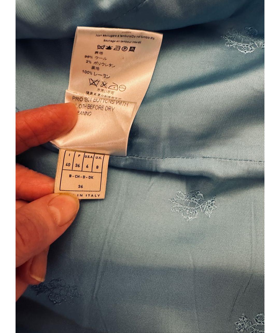 EMILIO PUCCI Голубой шерстяной жакет/пиджак, фото 7