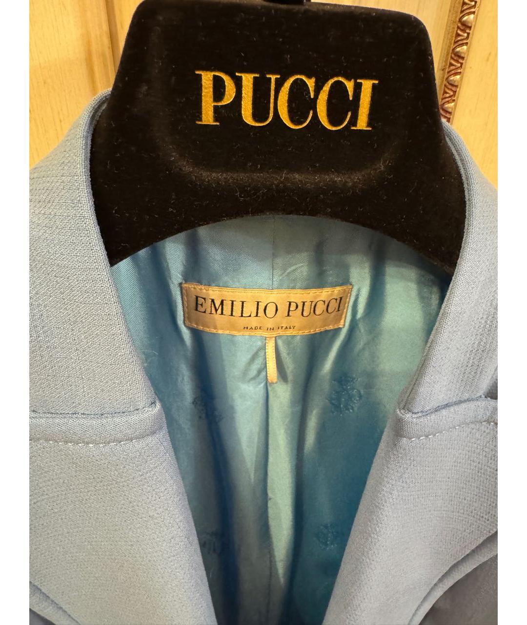 EMILIO PUCCI Голубой шерстяной жакет/пиджак, фото 3