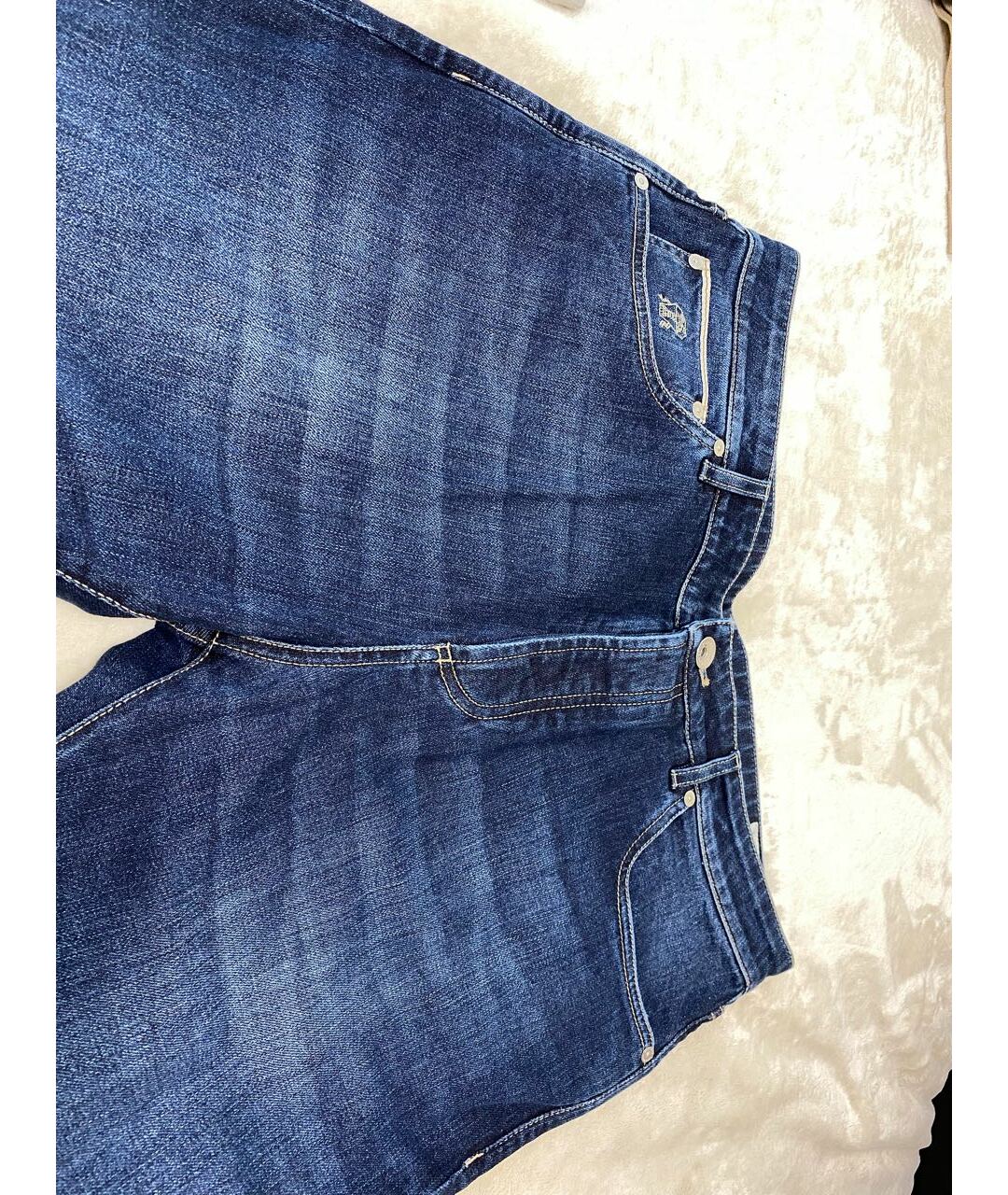 BRUNELLO CUCINELLI Синие хлопко-эластановые джинсы, фото 3