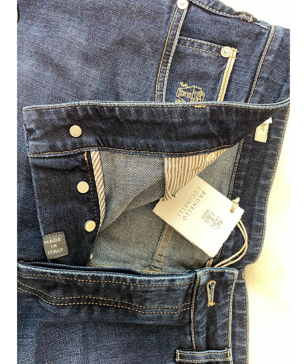 BRUNELLO CUCINELLI Синие хлопко-эластановые джинсы, фото 7
