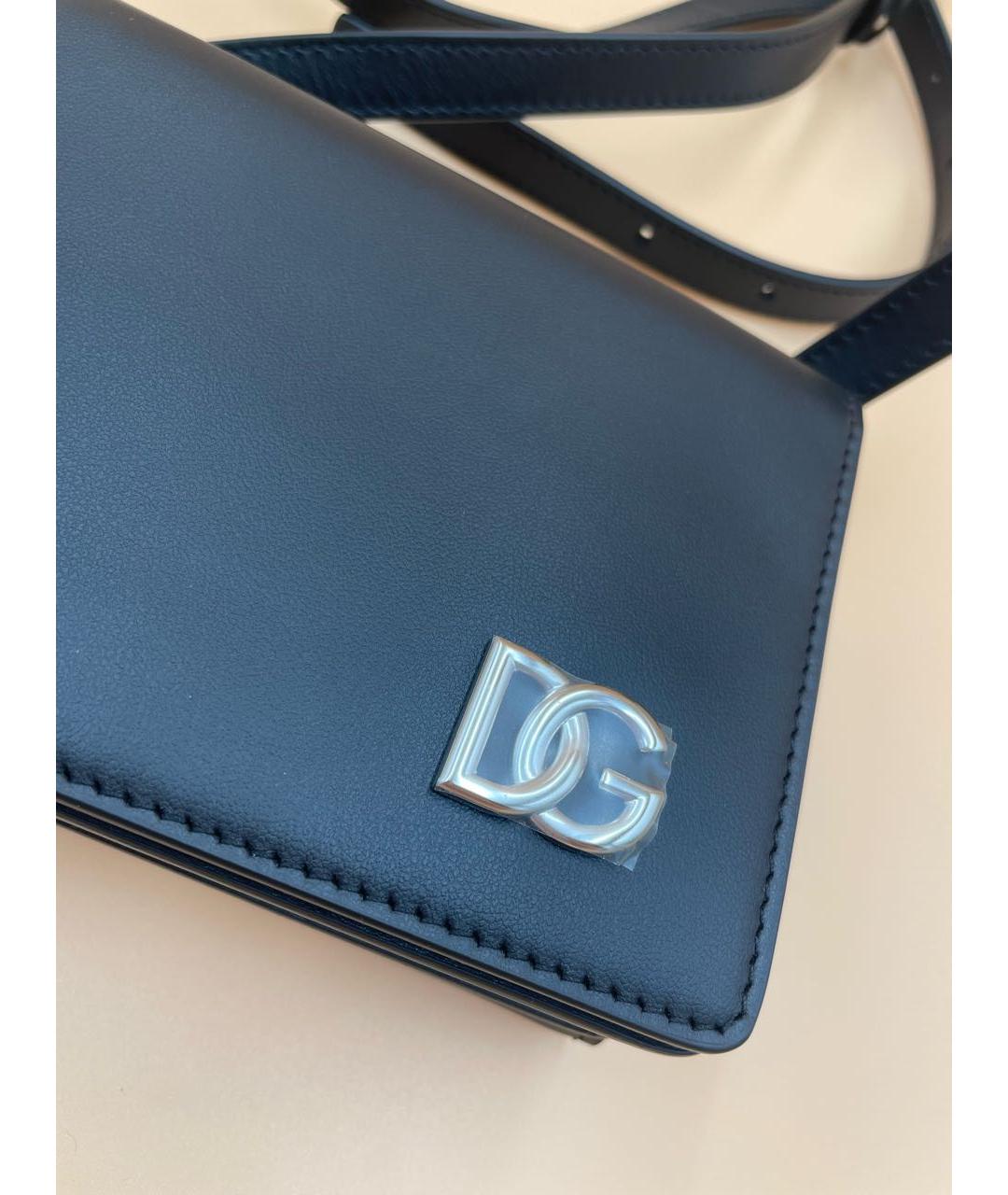 DOLCE&GABBANA Черная кожаная сумка через плечо, фото 8