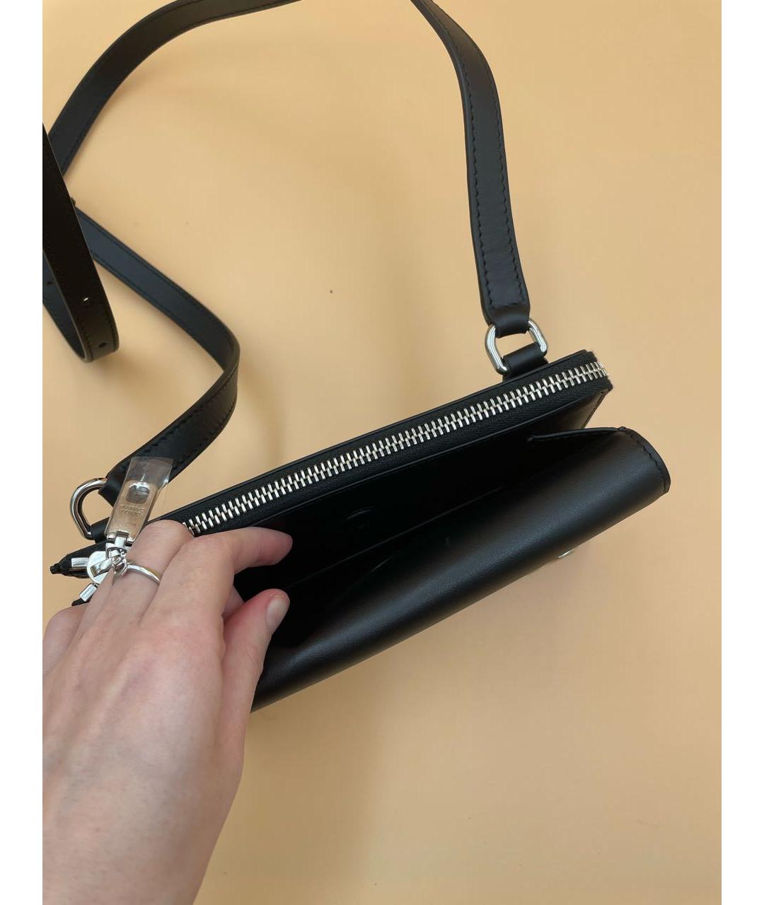 DOLCE&GABBANA Черная кожаная сумка через плечо, фото 3