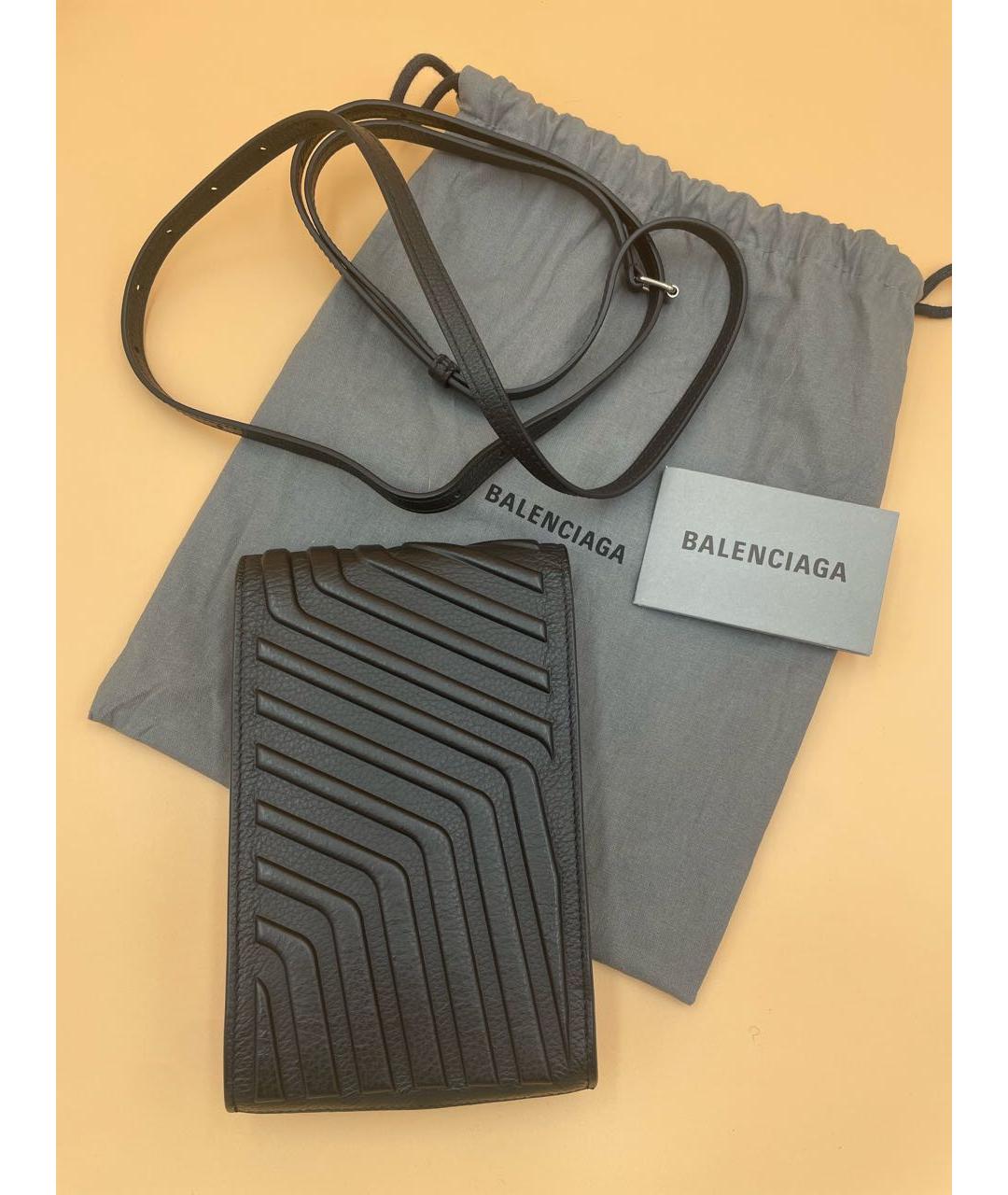 BALENCIAGA Черная кожаная сумка на плечо, фото 5