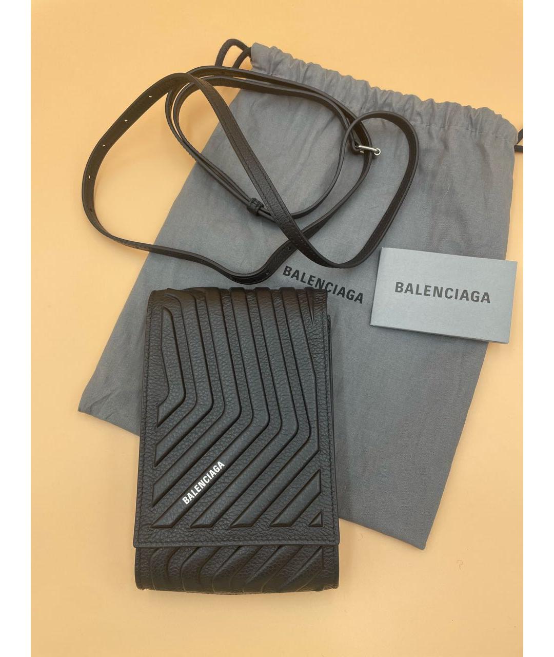 BALENCIAGA Черная кожаная сумка на плечо, фото 9