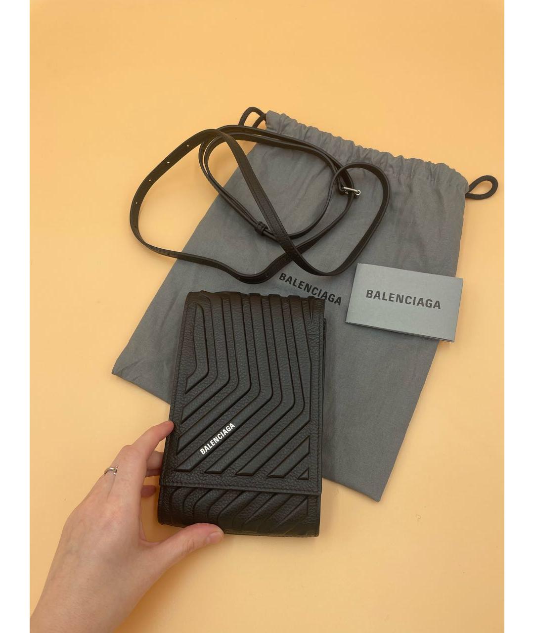 BALENCIAGA Черная кожаная сумка на плечо, фото 7