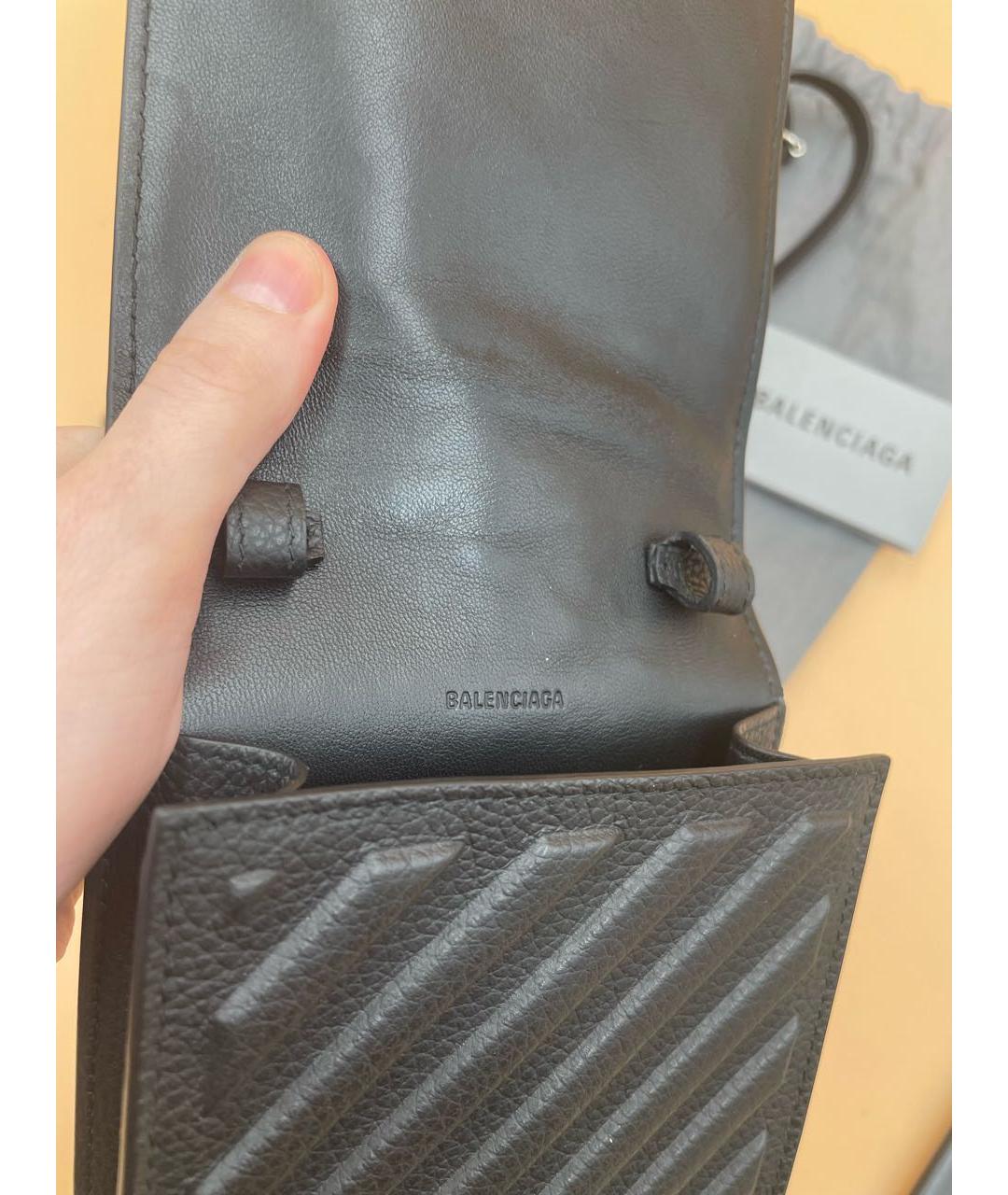 BALENCIAGA Черная кожаная сумка на плечо, фото 4