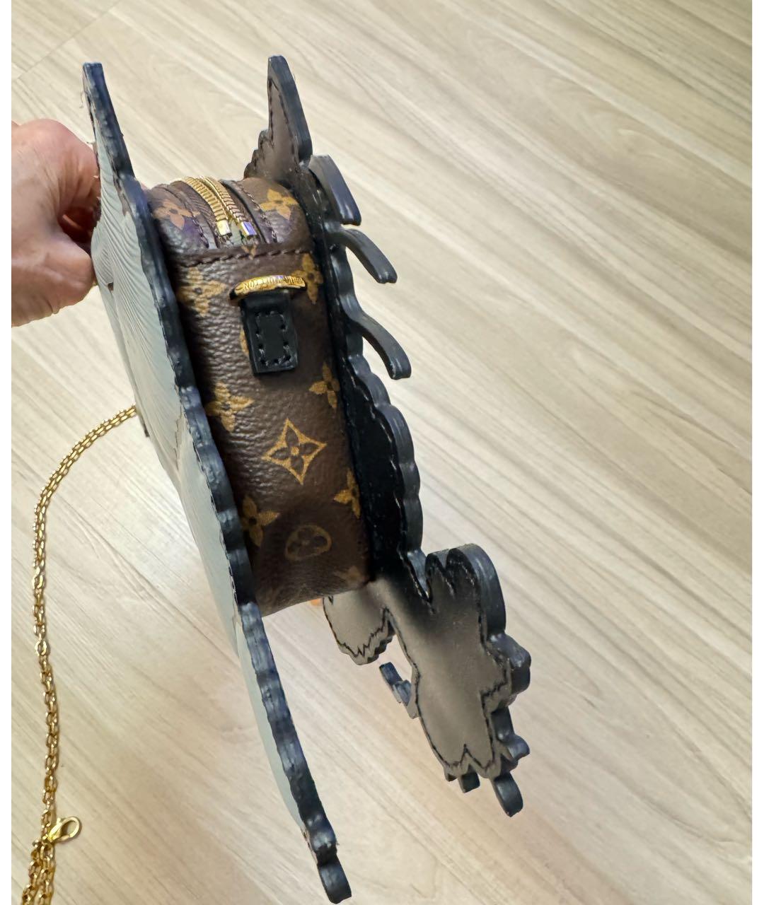 LOUIS VUITTON Серая кожаная сумка через плечо, фото 3