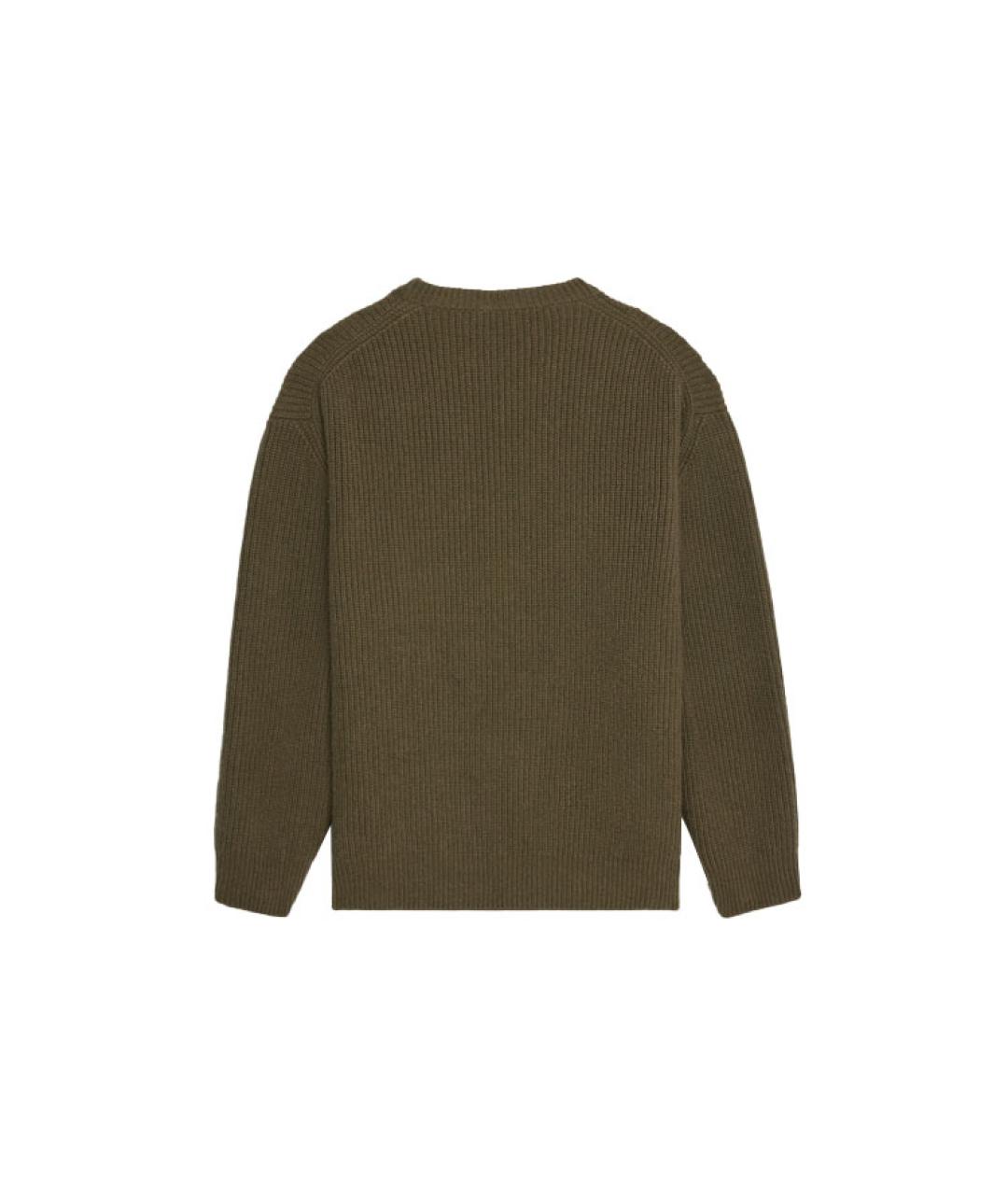 CELINE Хаки шерстяной джемпер / свитер, фото 2