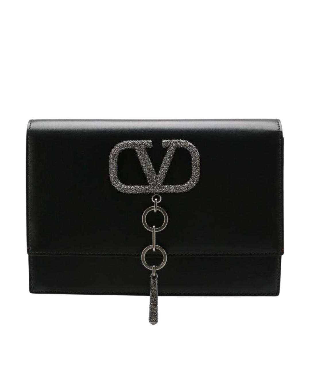 VALENTINO Черная кожаная сумка через плечо, фото 1