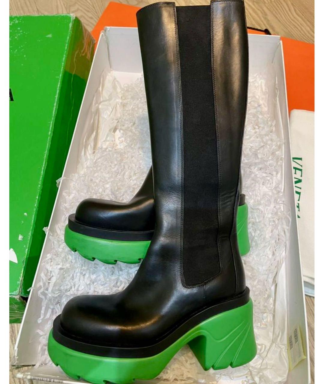 BOTTEGA VENETA Черные кожаные сапоги, фото 9