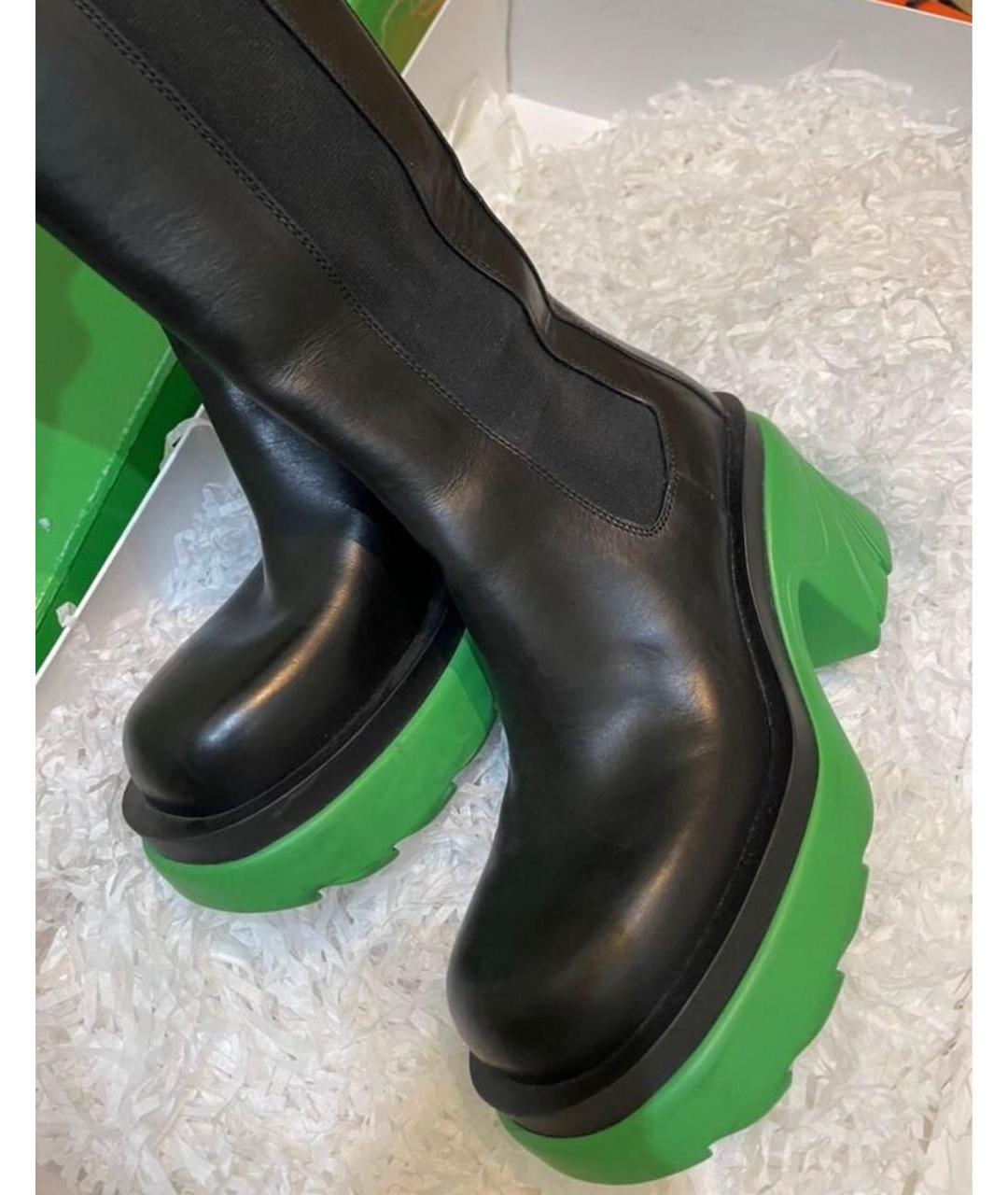 BOTTEGA VENETA Черные кожаные сапоги, фото 5