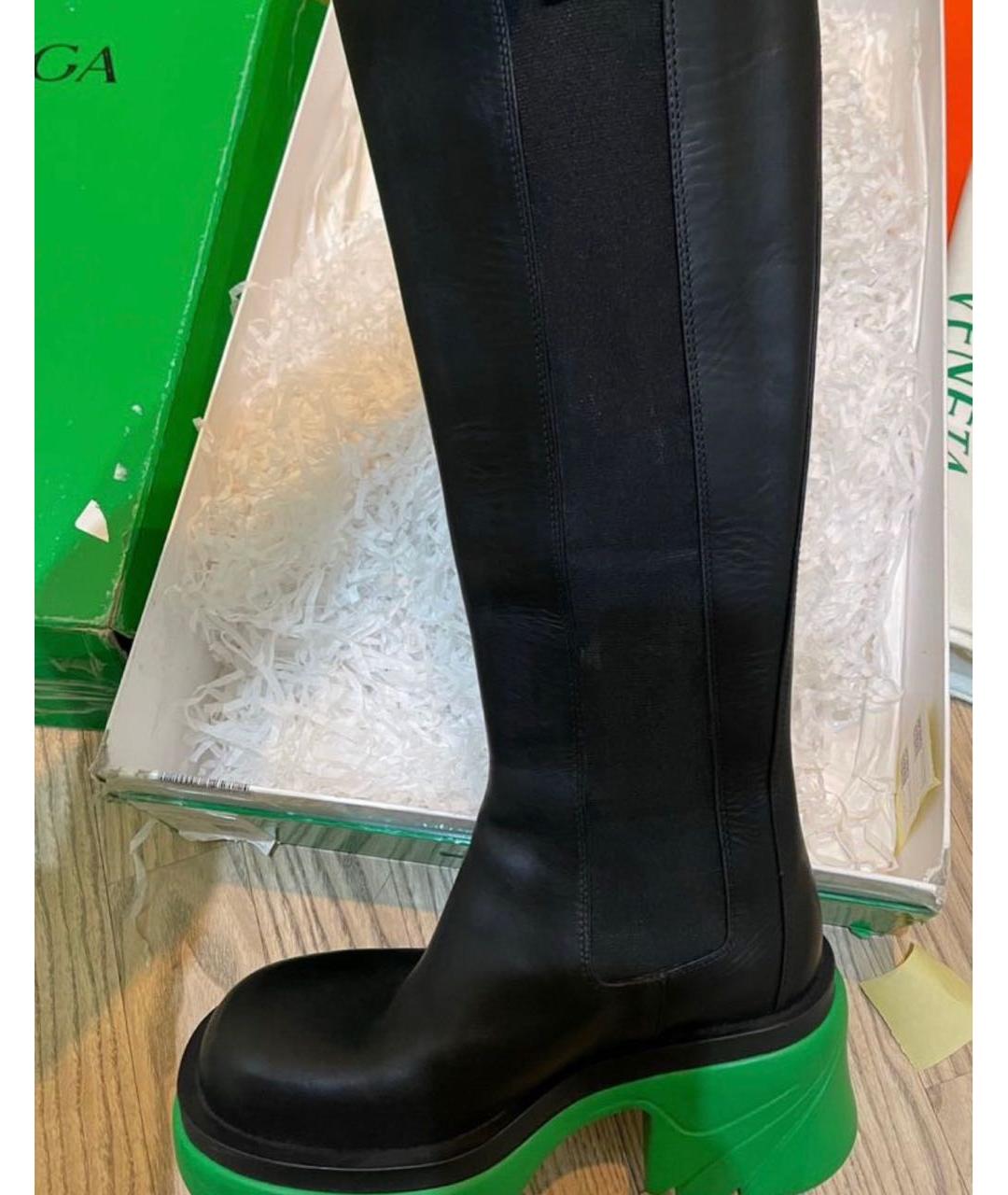 BOTTEGA VENETA Черные кожаные сапоги, фото 7