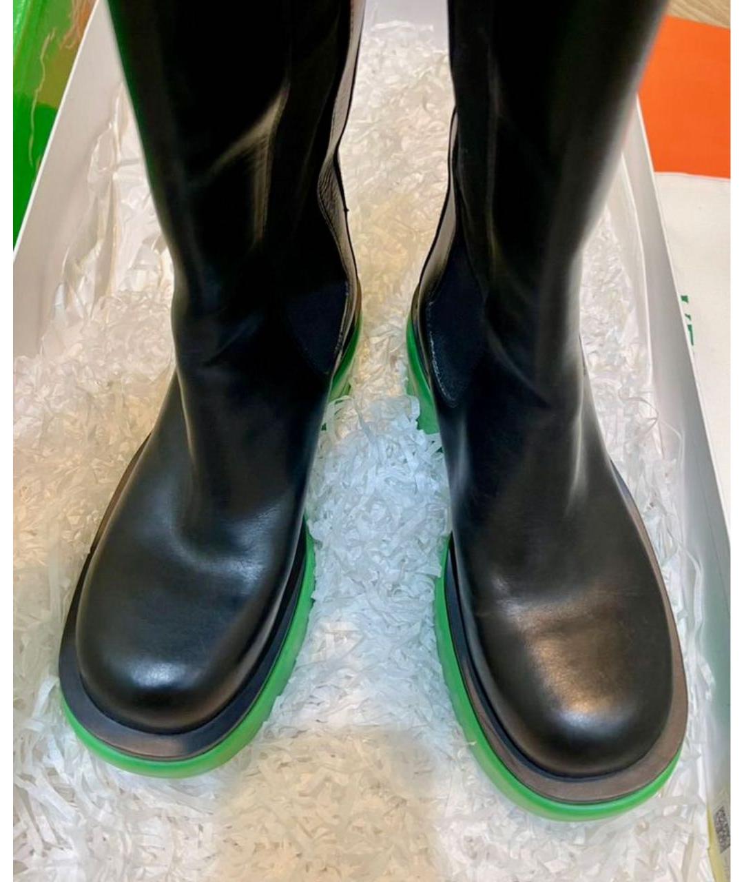 BOTTEGA VENETA Черные кожаные сапоги, фото 4
