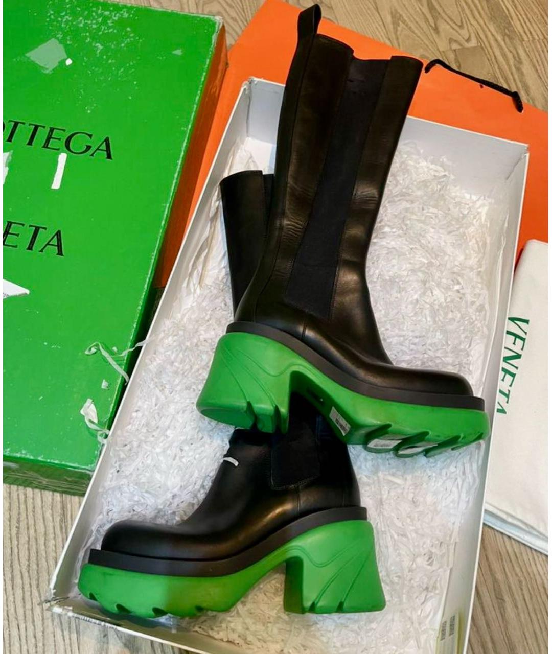 BOTTEGA VENETA Черные кожаные сапоги, фото 2