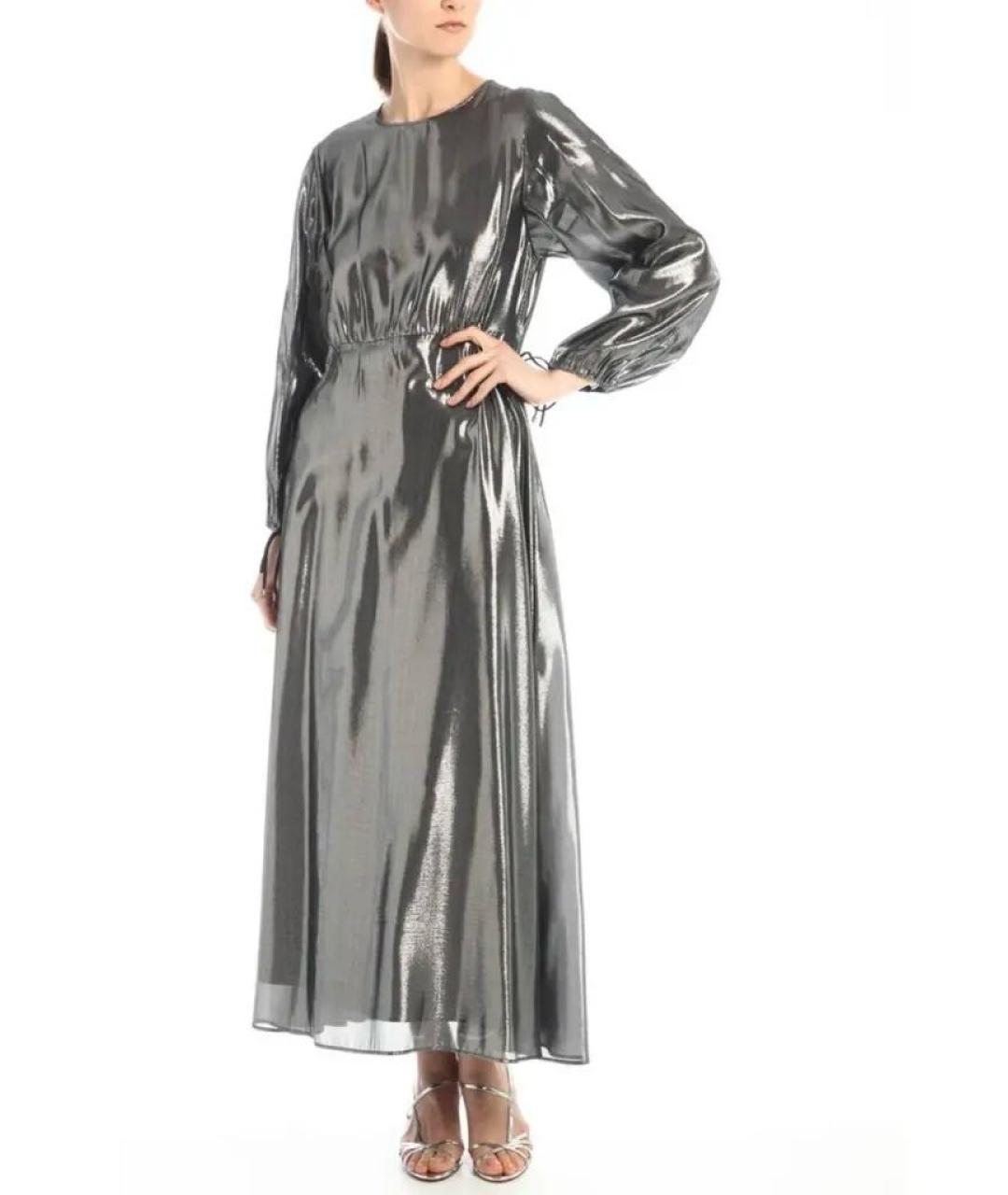 MAX&CO Серебряное полиэстеровое вечернее платье, фото 5