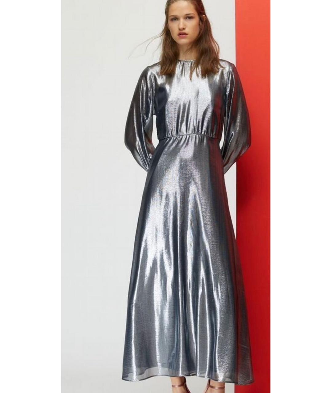 MAX&CO Серебряное полиэстеровое вечернее платье, фото 7