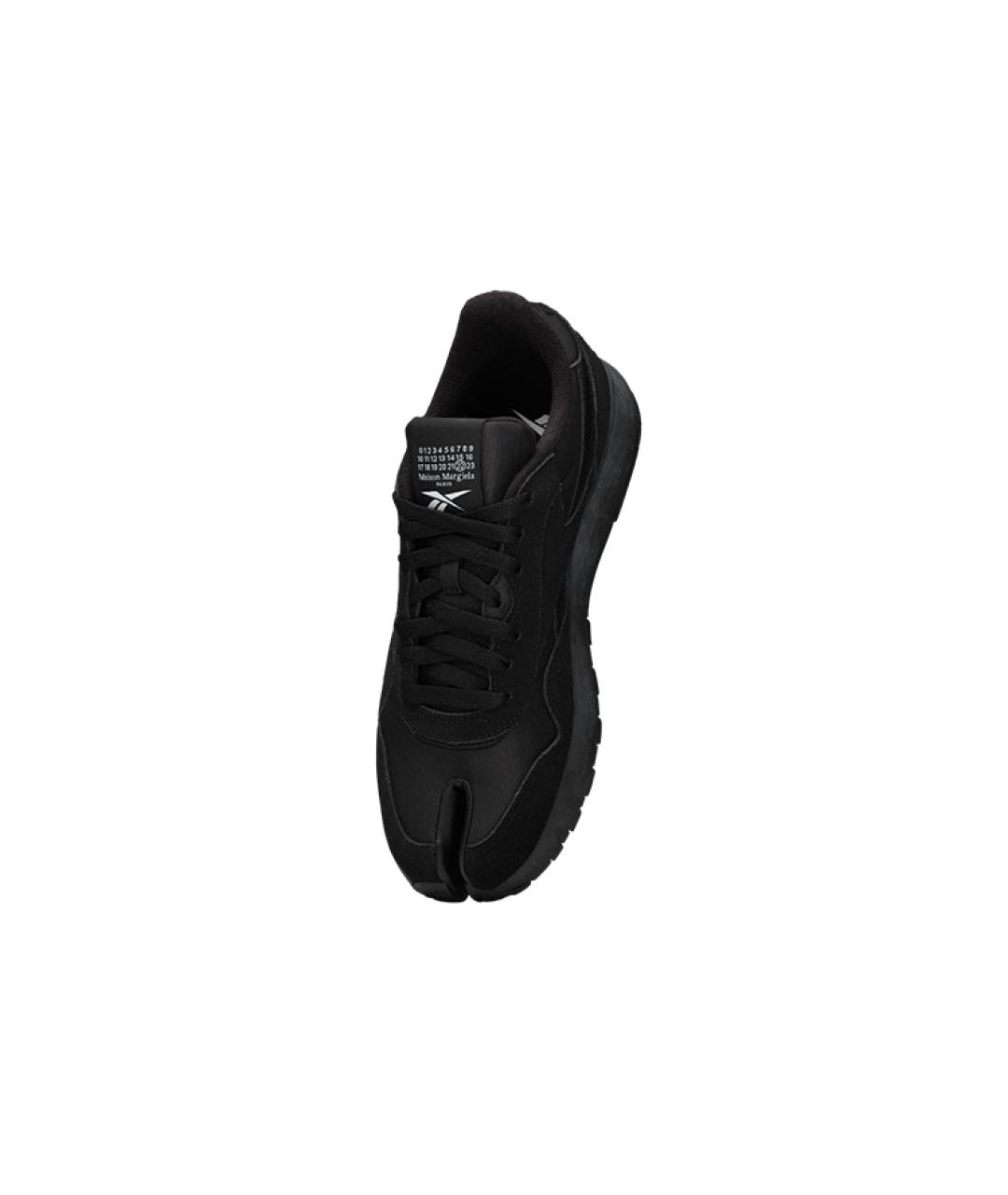 MAISON MARGIELA Черные замшевые низкие кроссовки / кеды, фото 4