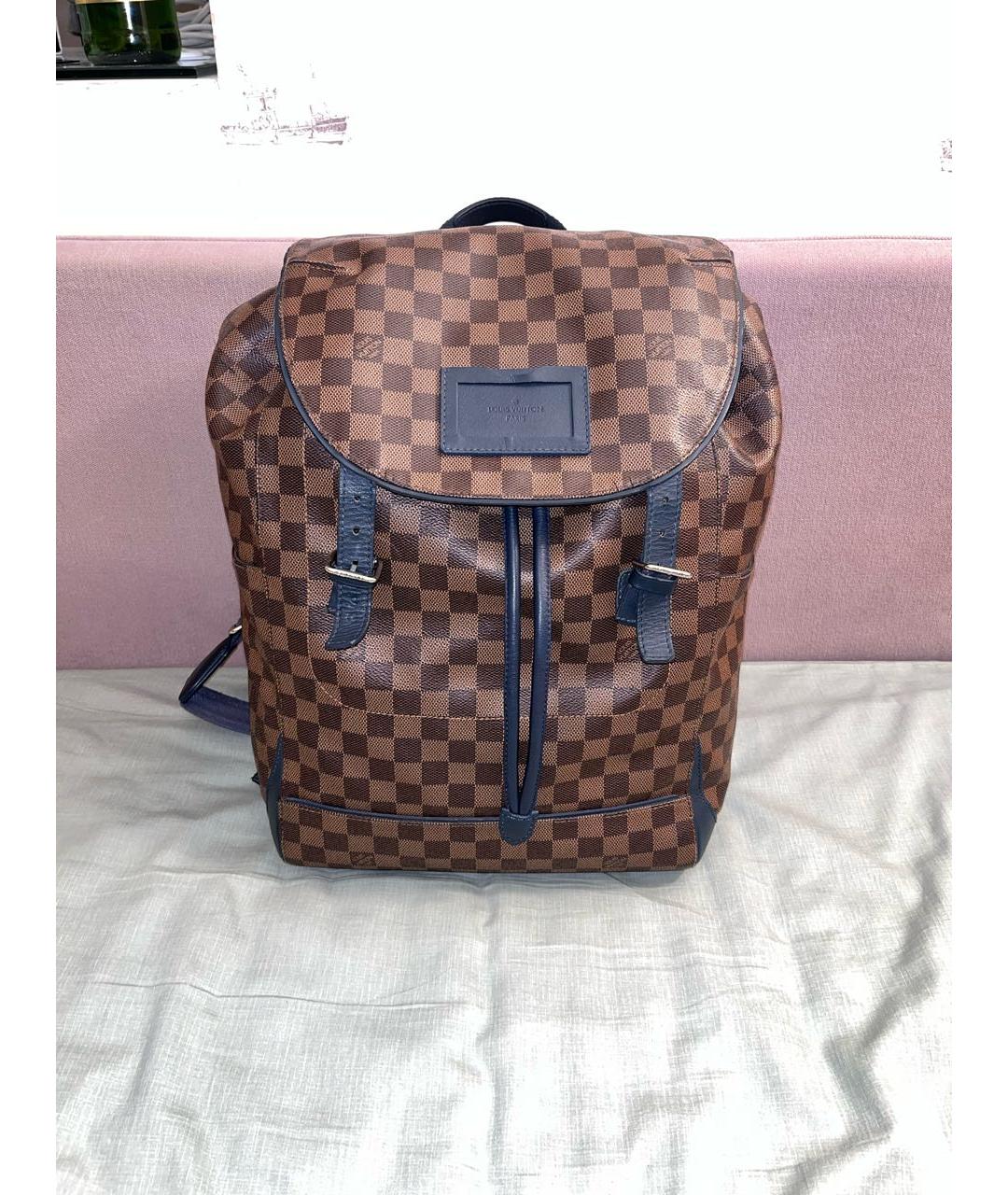 LOUIS VUITTON Коричневый кожаный рюкзак, фото 8